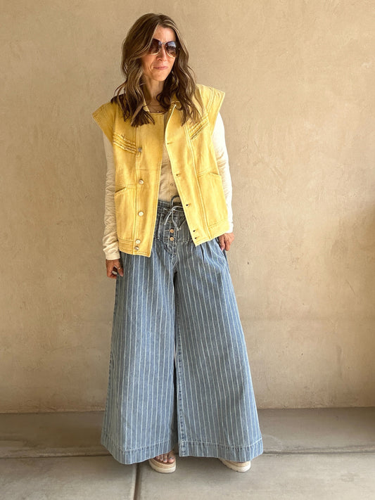 Kelly Denim Vest In Sunshine