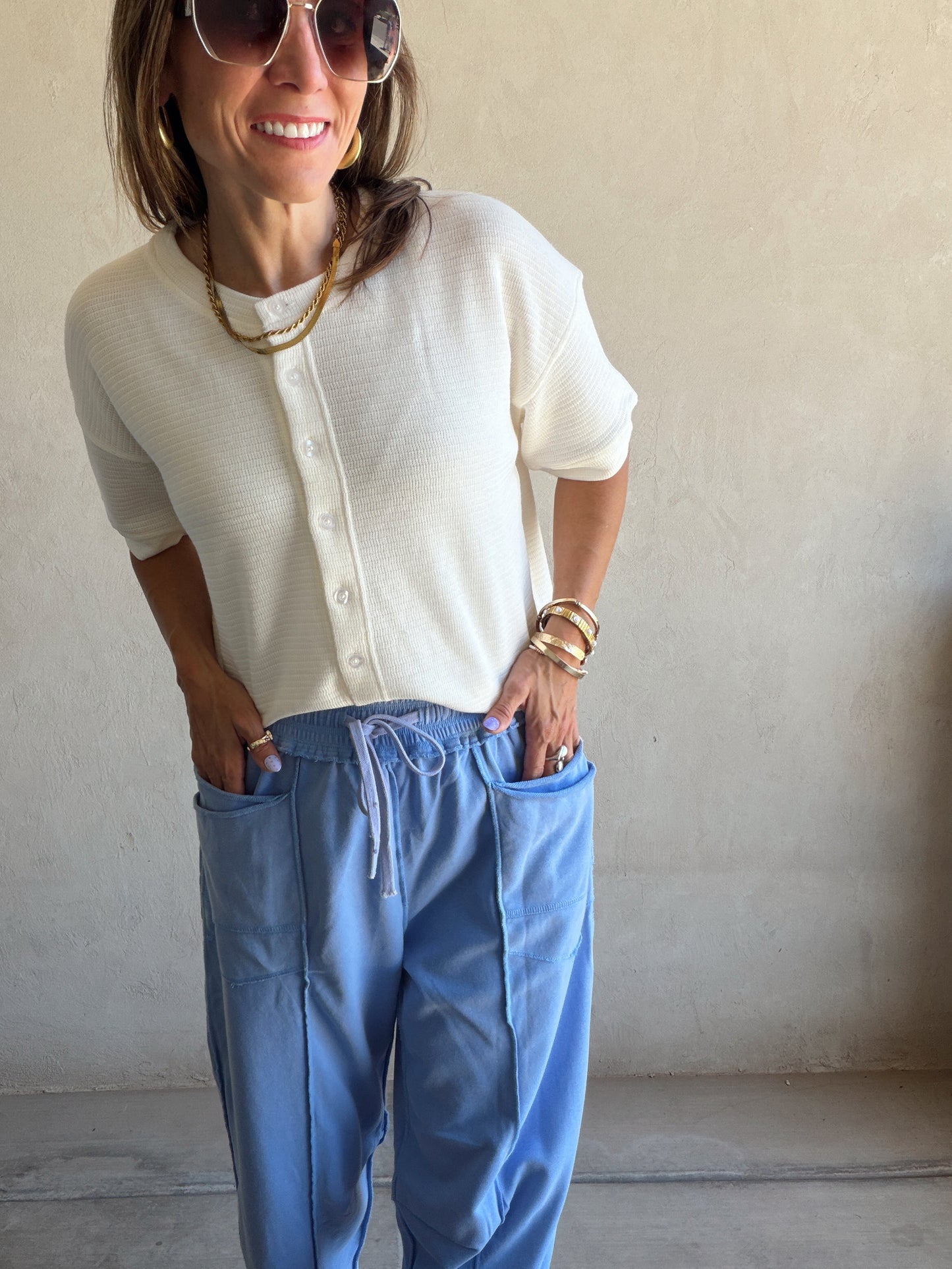 Mal Textured Top in Cream