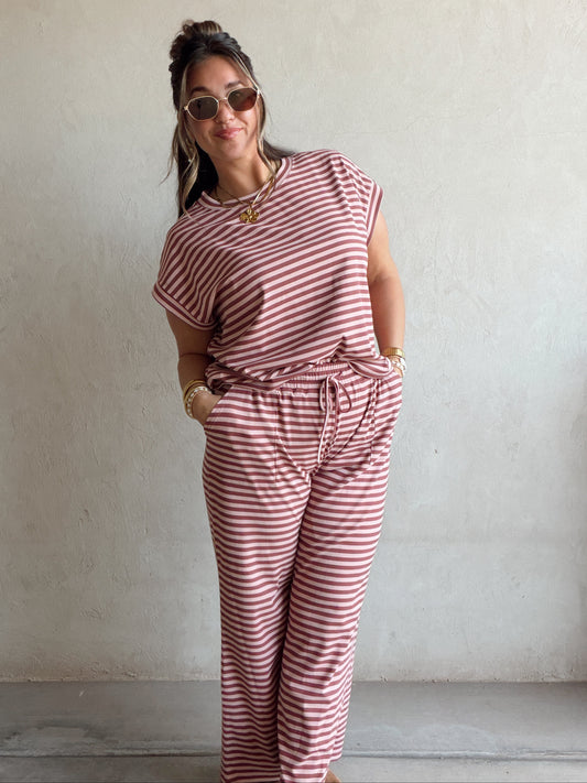 Sylvie Set in Dusty Rose & Dark Mauve