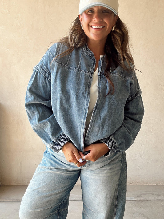 Hallee Denim Jacket in Medium Wash