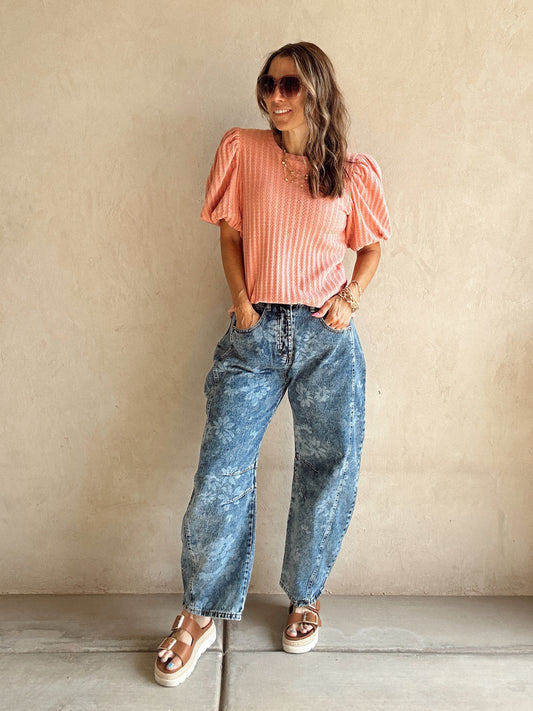 Jasmine Floral Barrel Jeans