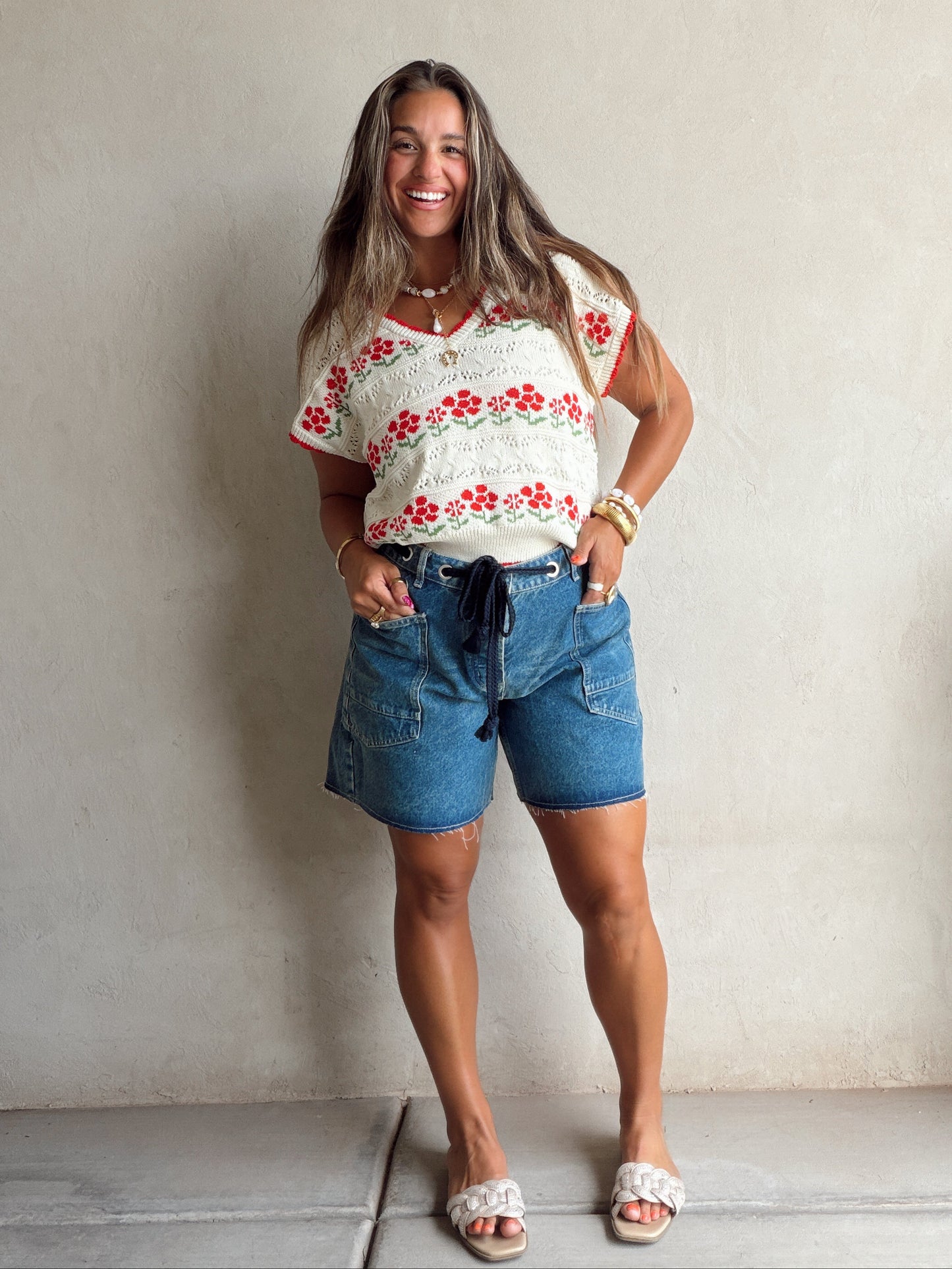 Kendall Floral Top in Cream Floral