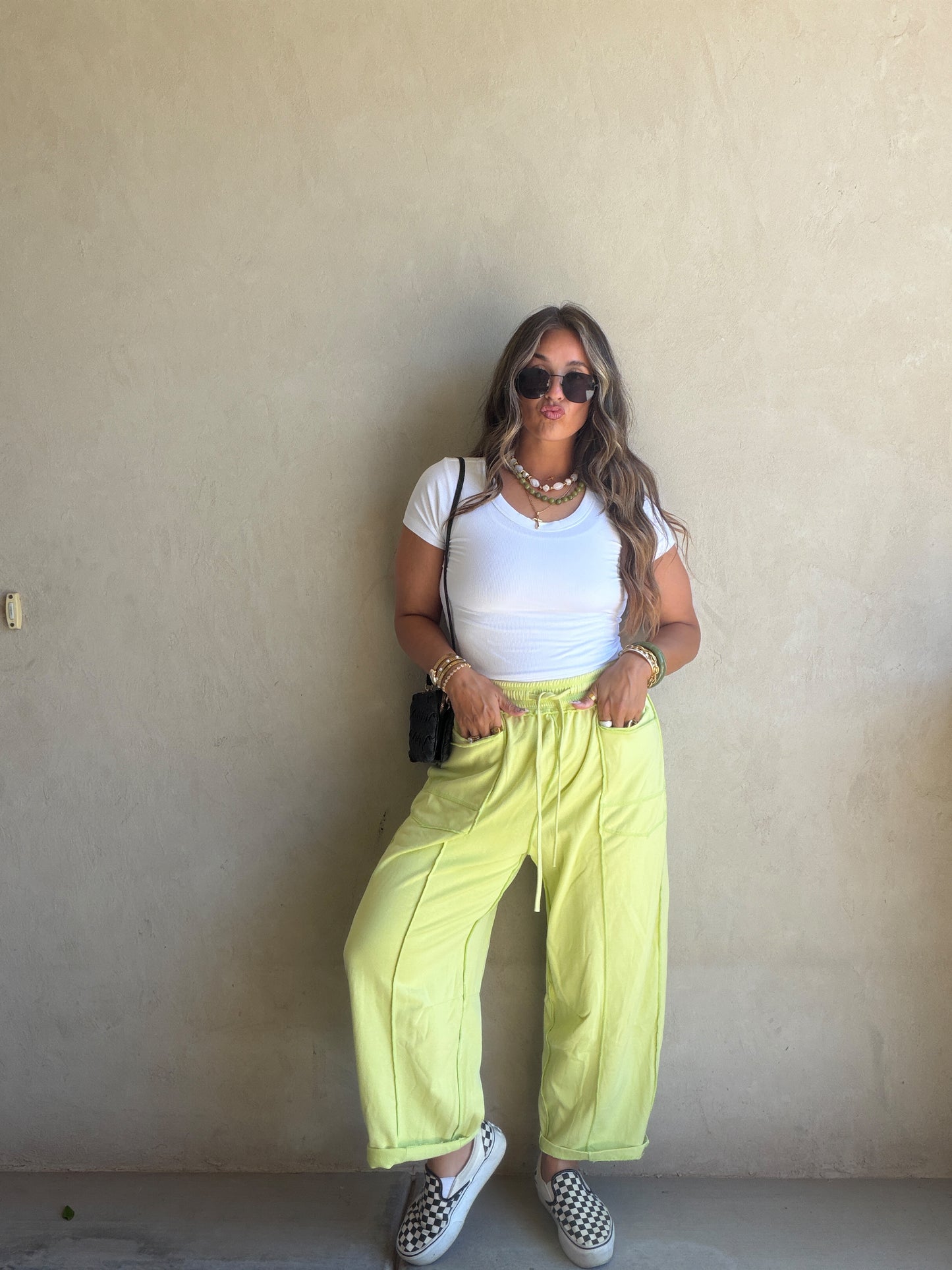 Heather Barrel Sweats in Citron