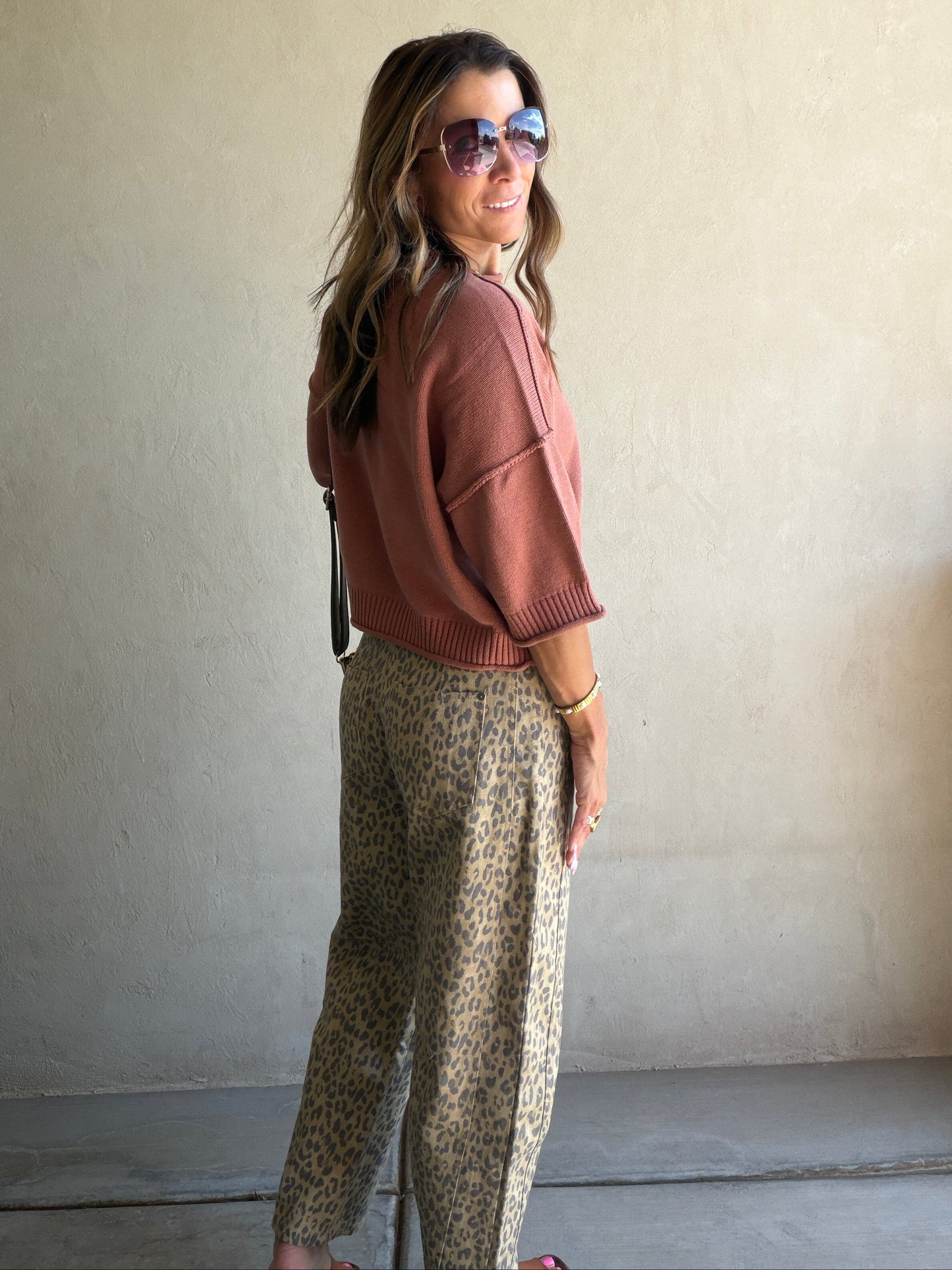 Becca Leopard Barrel Pants