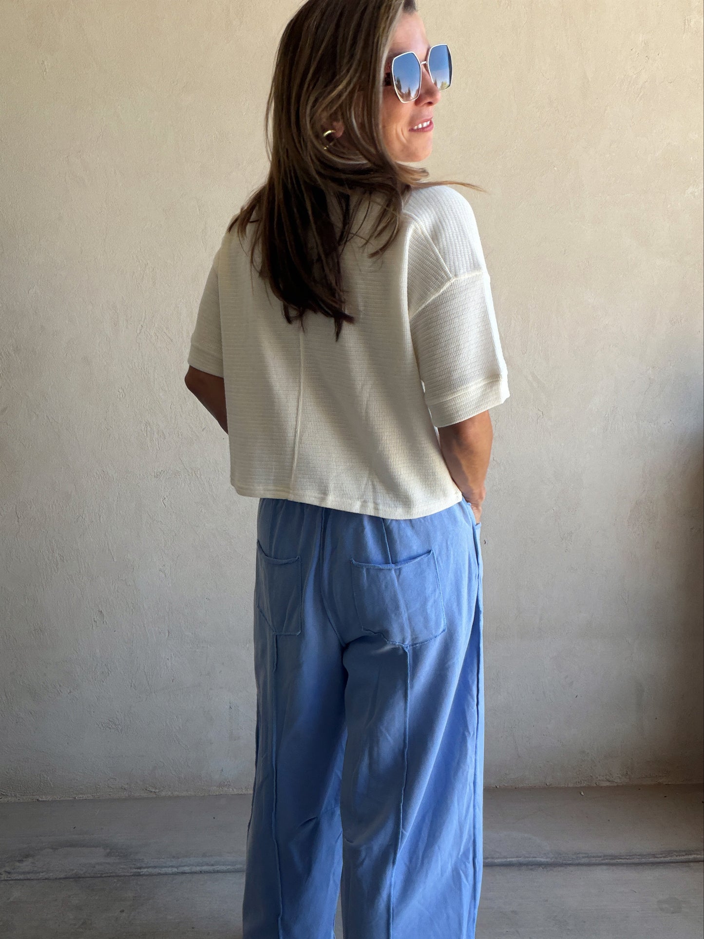 Heather Barrel Sweats in Periwinkle