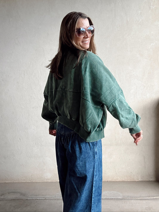 Kayla Bomber Jacket in Green