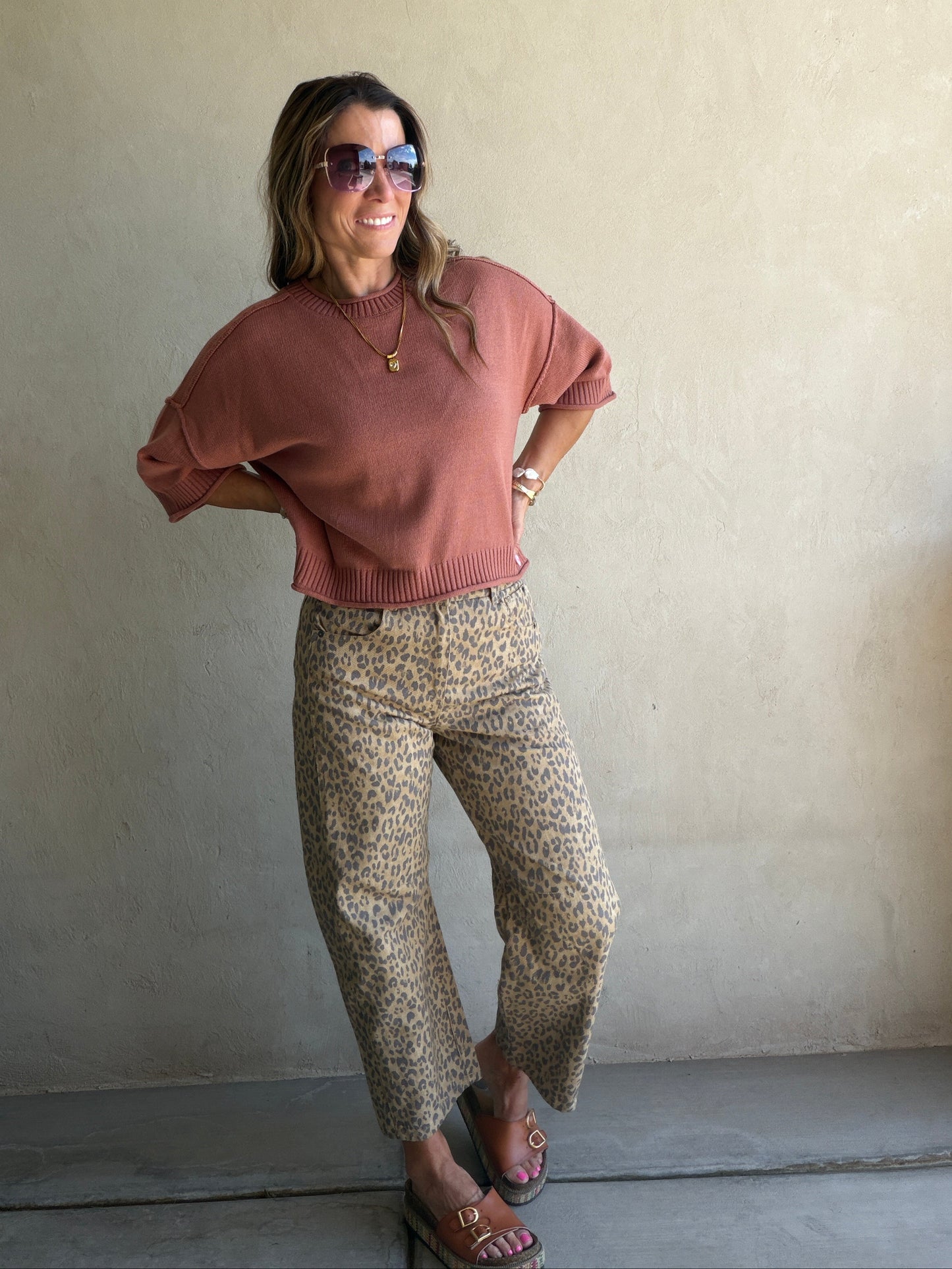 Becca Leopard Barrel Pants