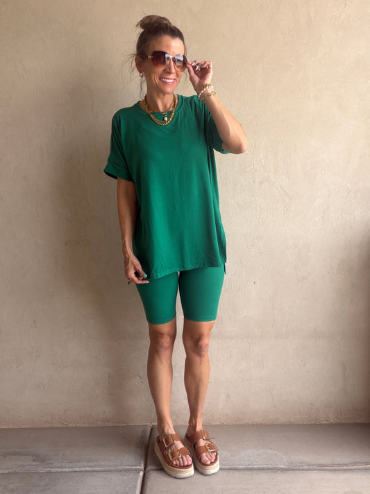 Jillian Heavenly Biker Set in Kelly Green
