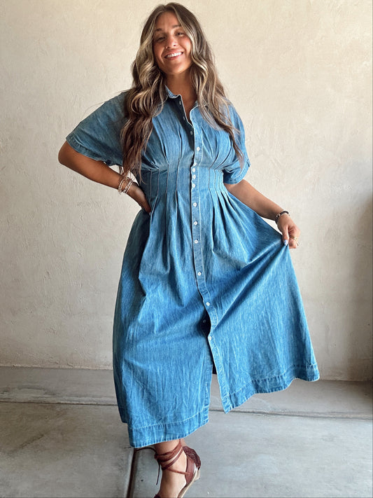 Marsha Dress in Denim