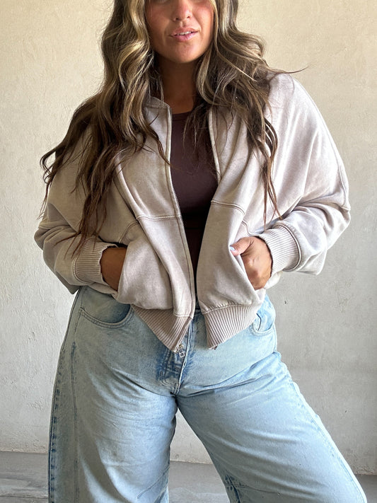 Kayla Bomber Jacket in Ash Mocha