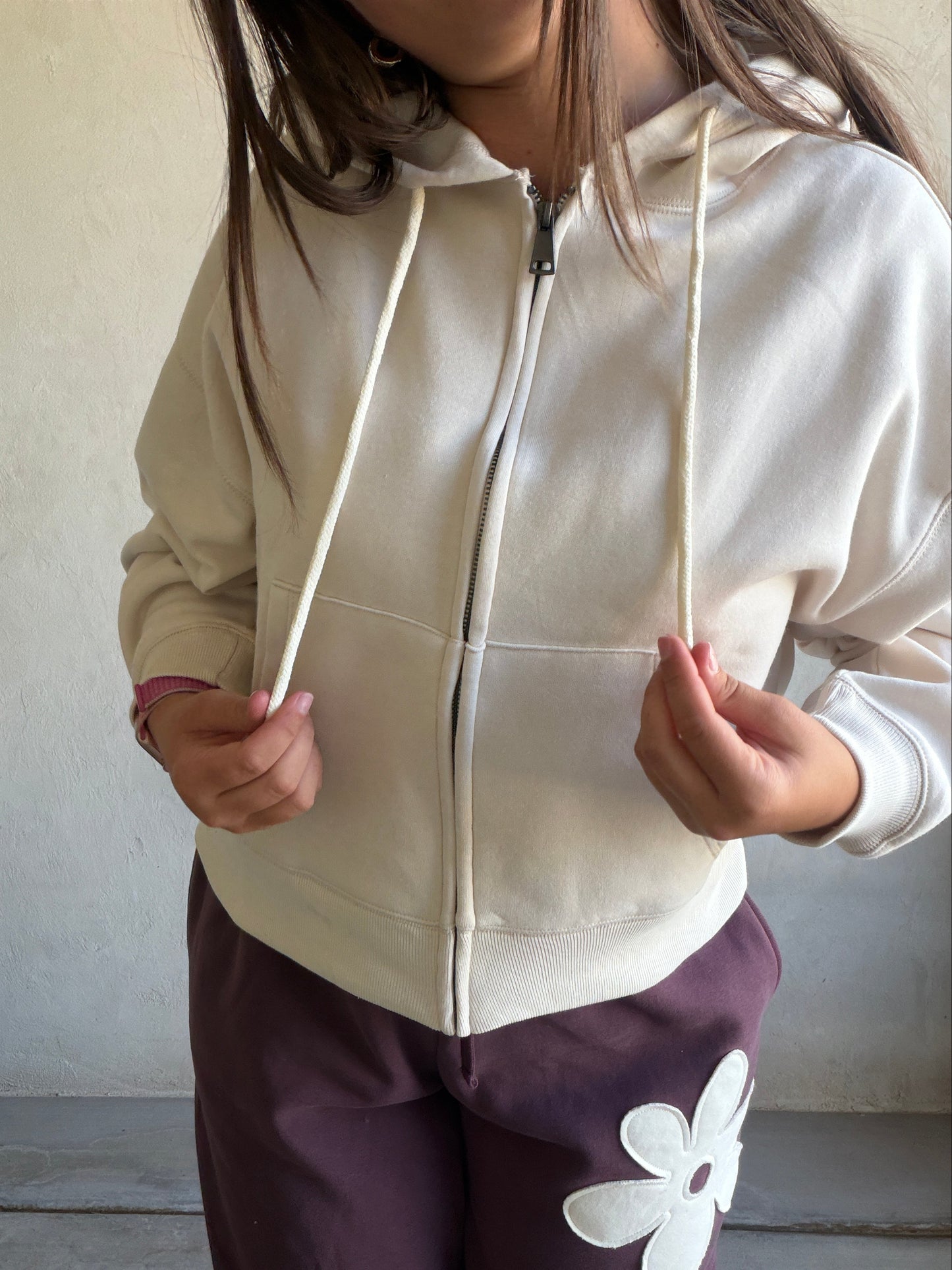 Lauren Midi Hoodie in Cream