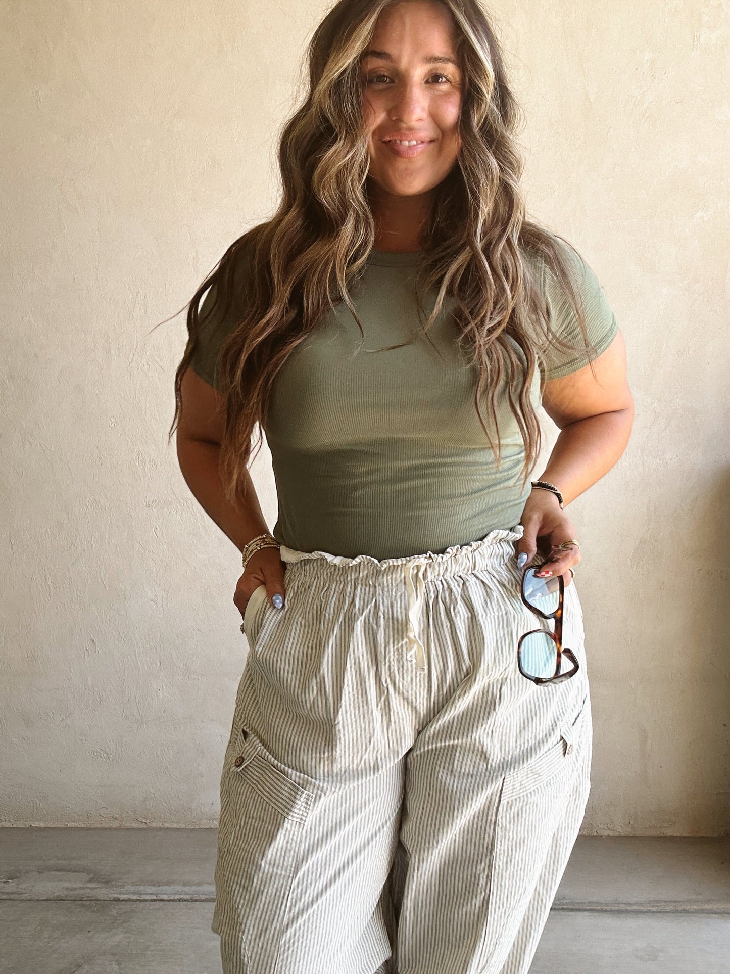 Sonny Ribbed Top in Olive