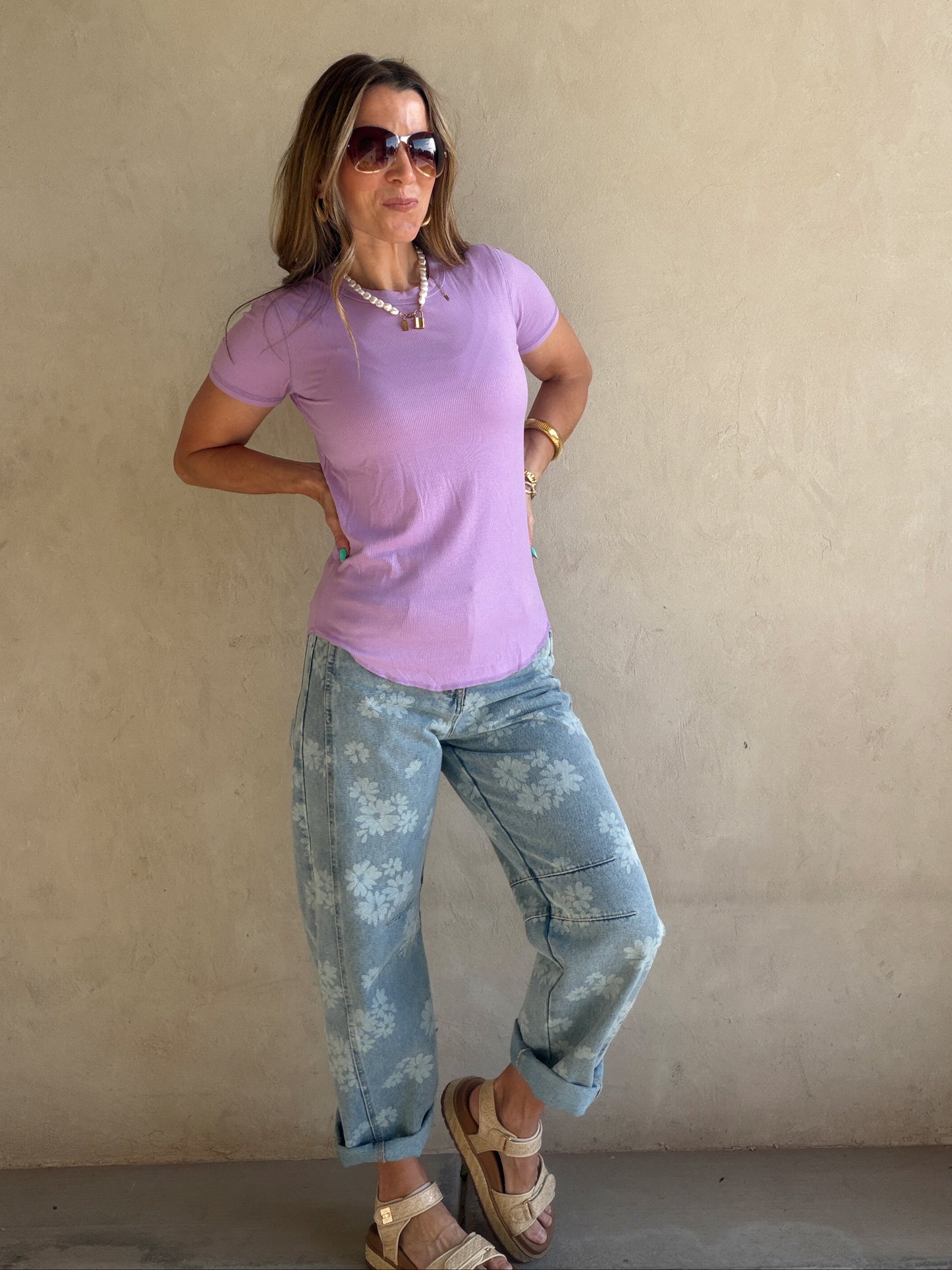Sonny Ribbed Top in Purple