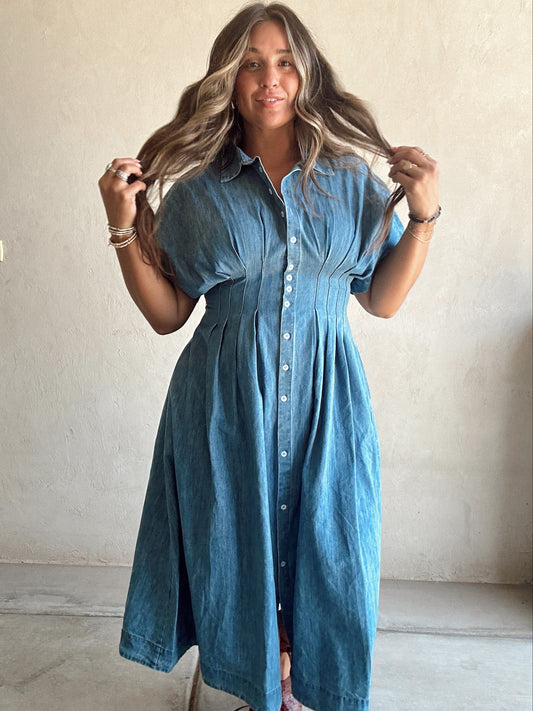 Marsha Dress in Denim