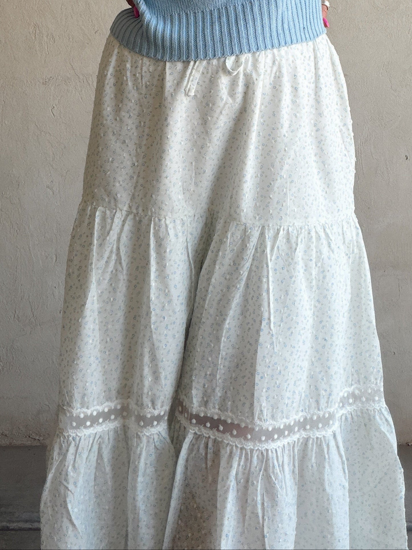 Angie Mock Neck Top in Light Blue