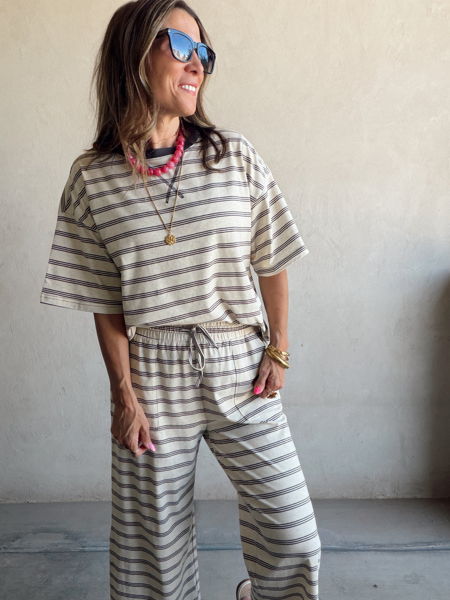Josie Set in Oatmeal & Charcoal