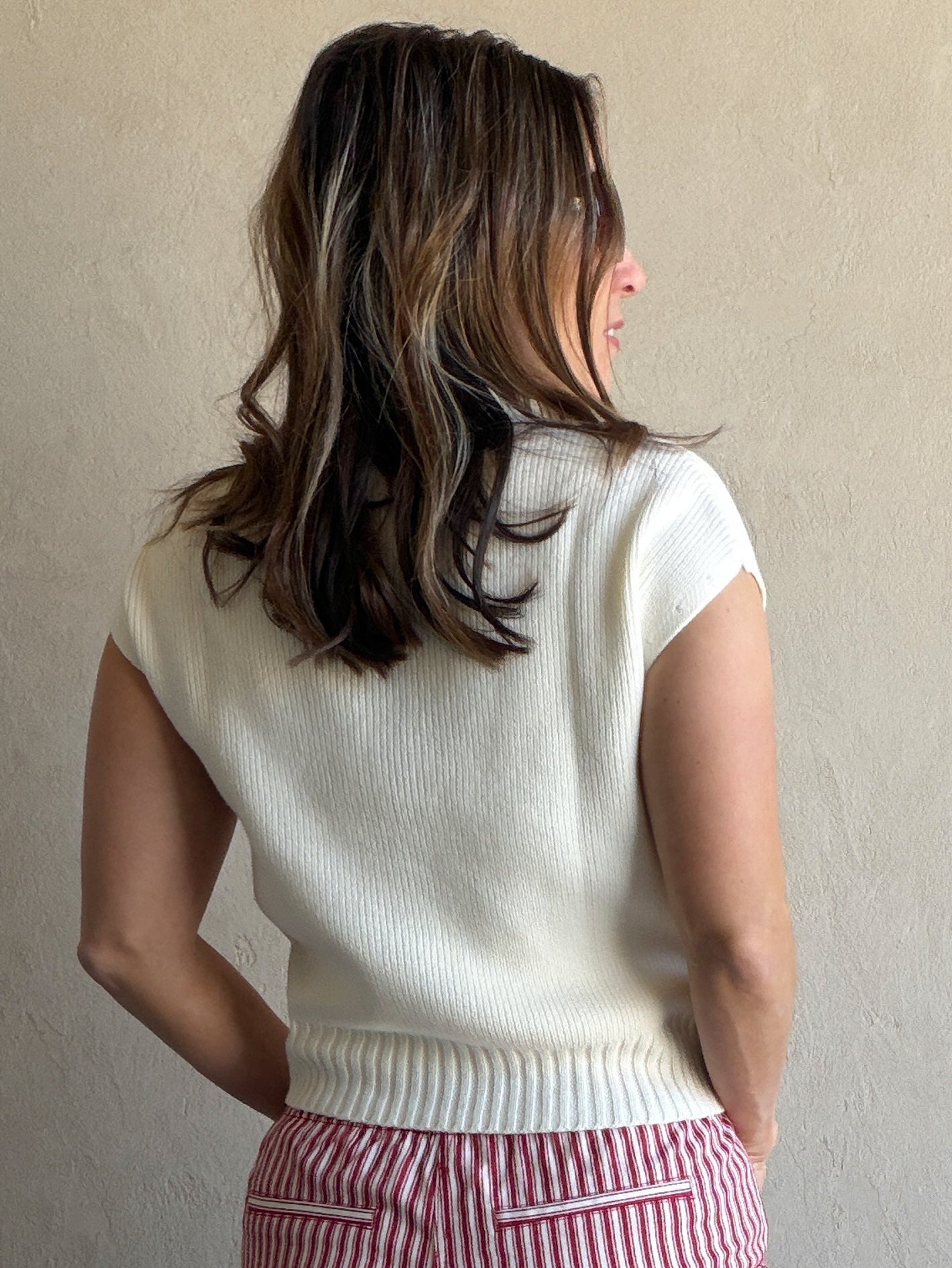 Striped Barrel Pant in Red