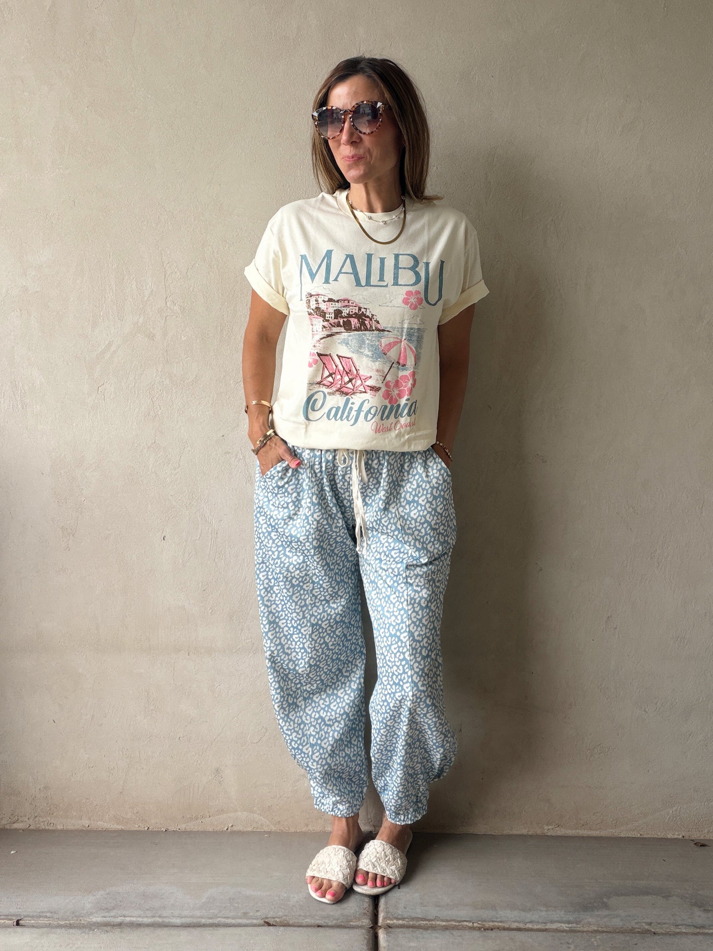 Mallory Pants in Blue & White