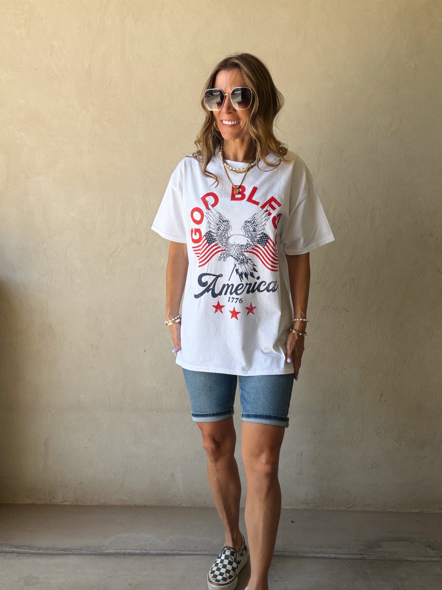 God Bless America Tee in White