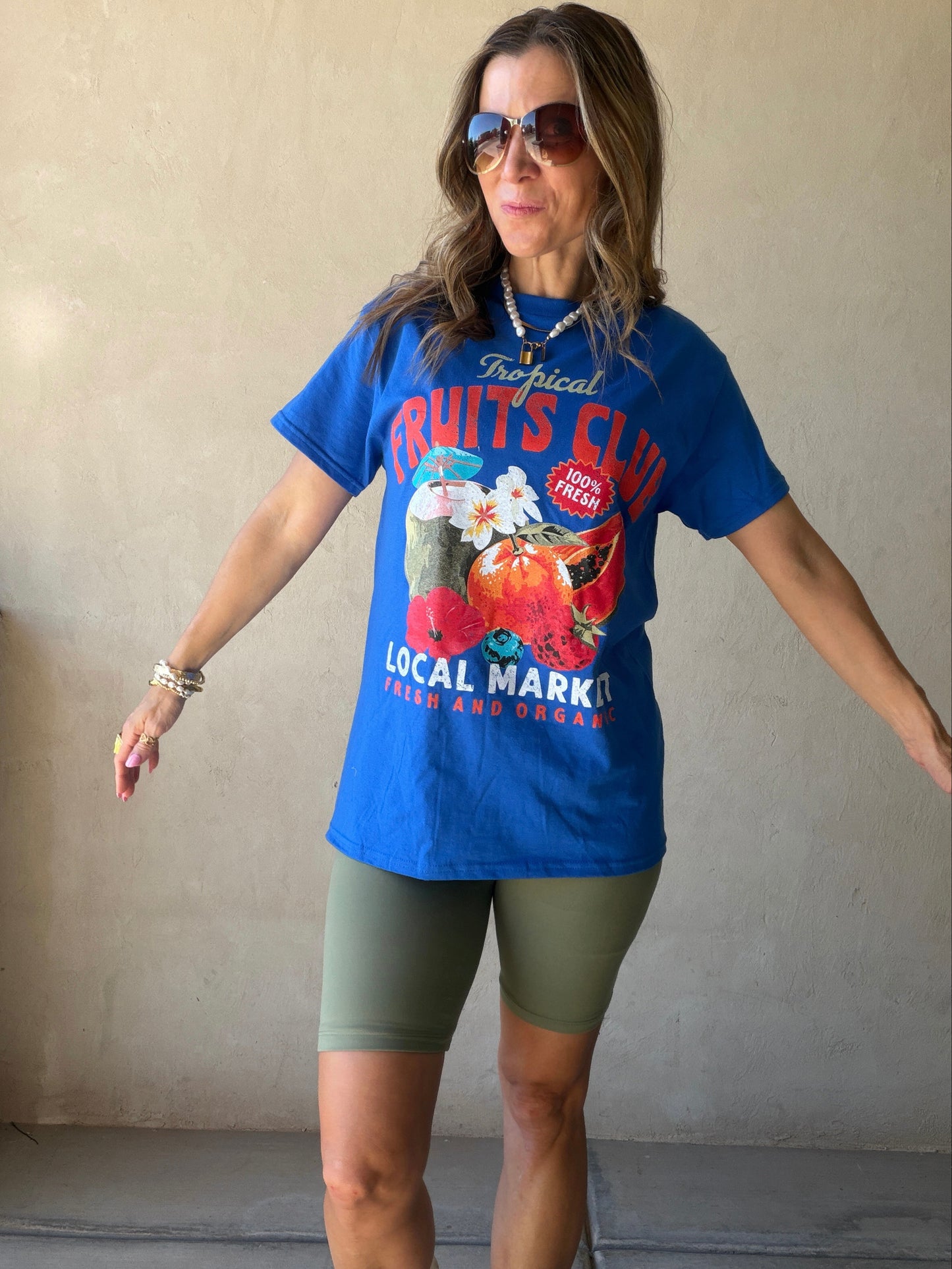 Fruit Market Tee in Royal Blue