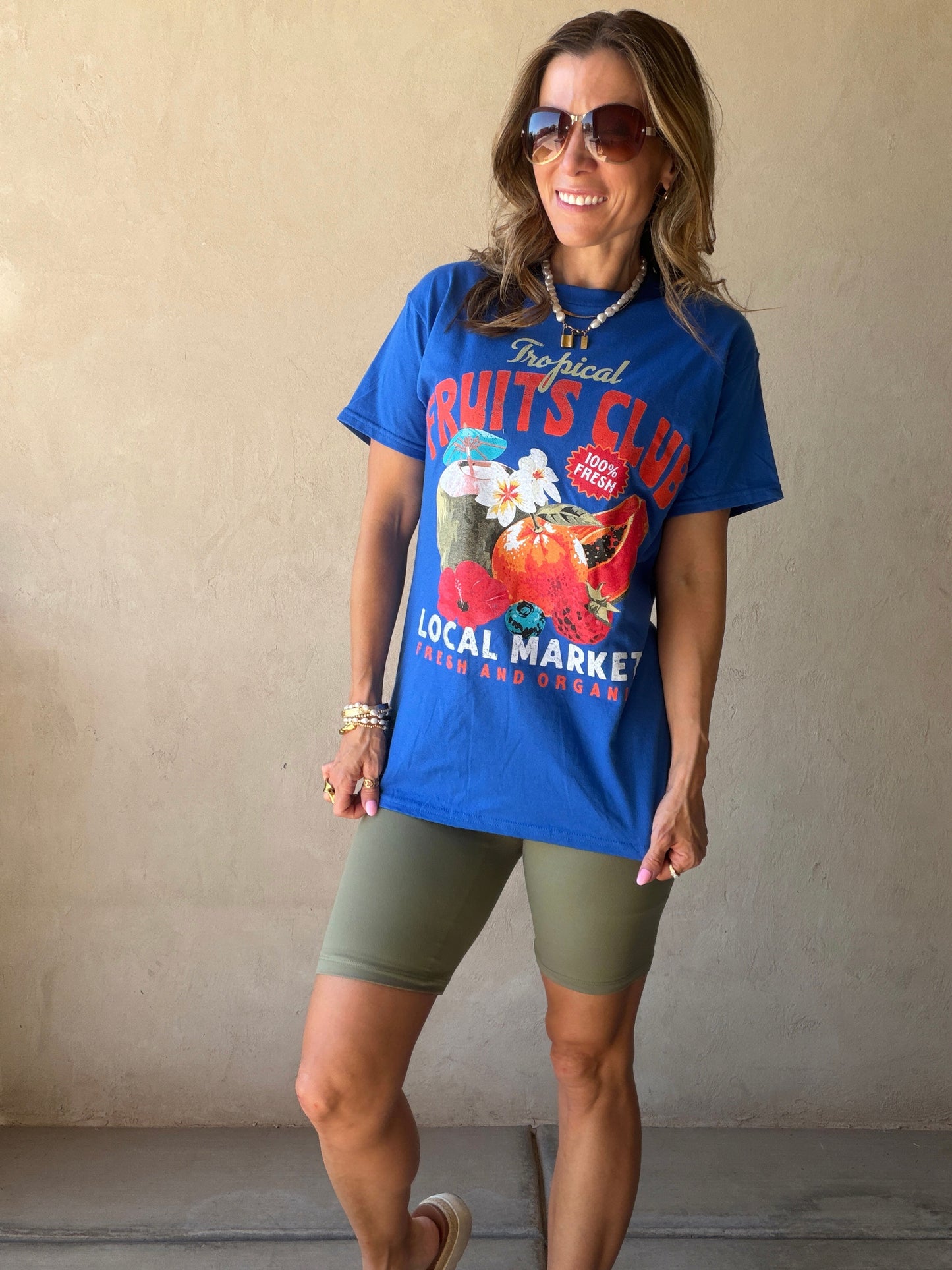 Fruit Market Tee in Royal Blue