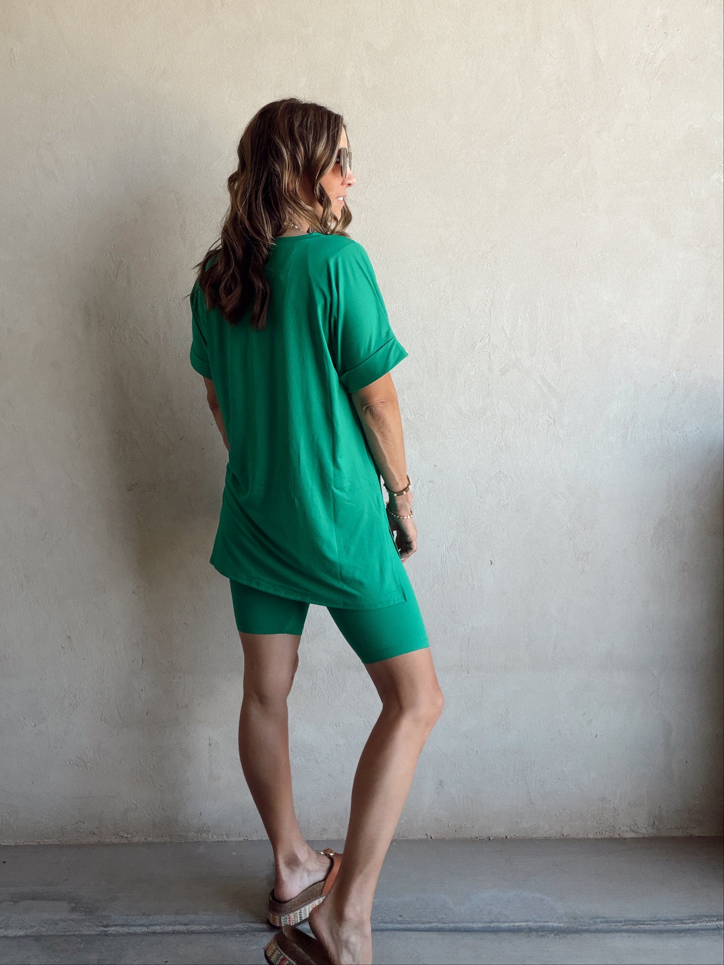 Jillian Heavenly Biker Set in Kelly Green