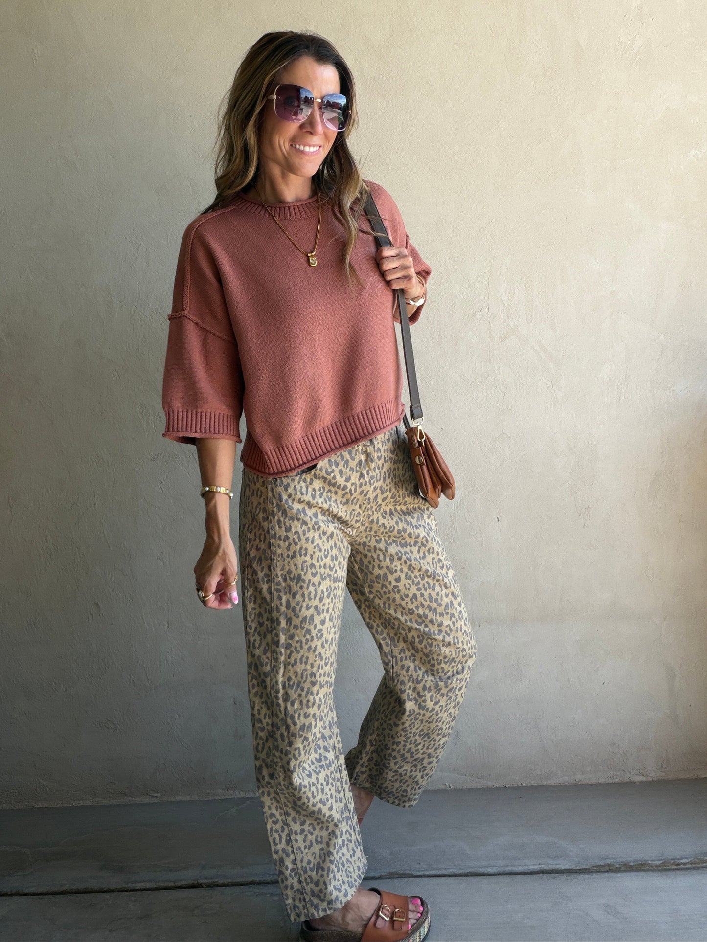 Becca Leopard Barrel Pants