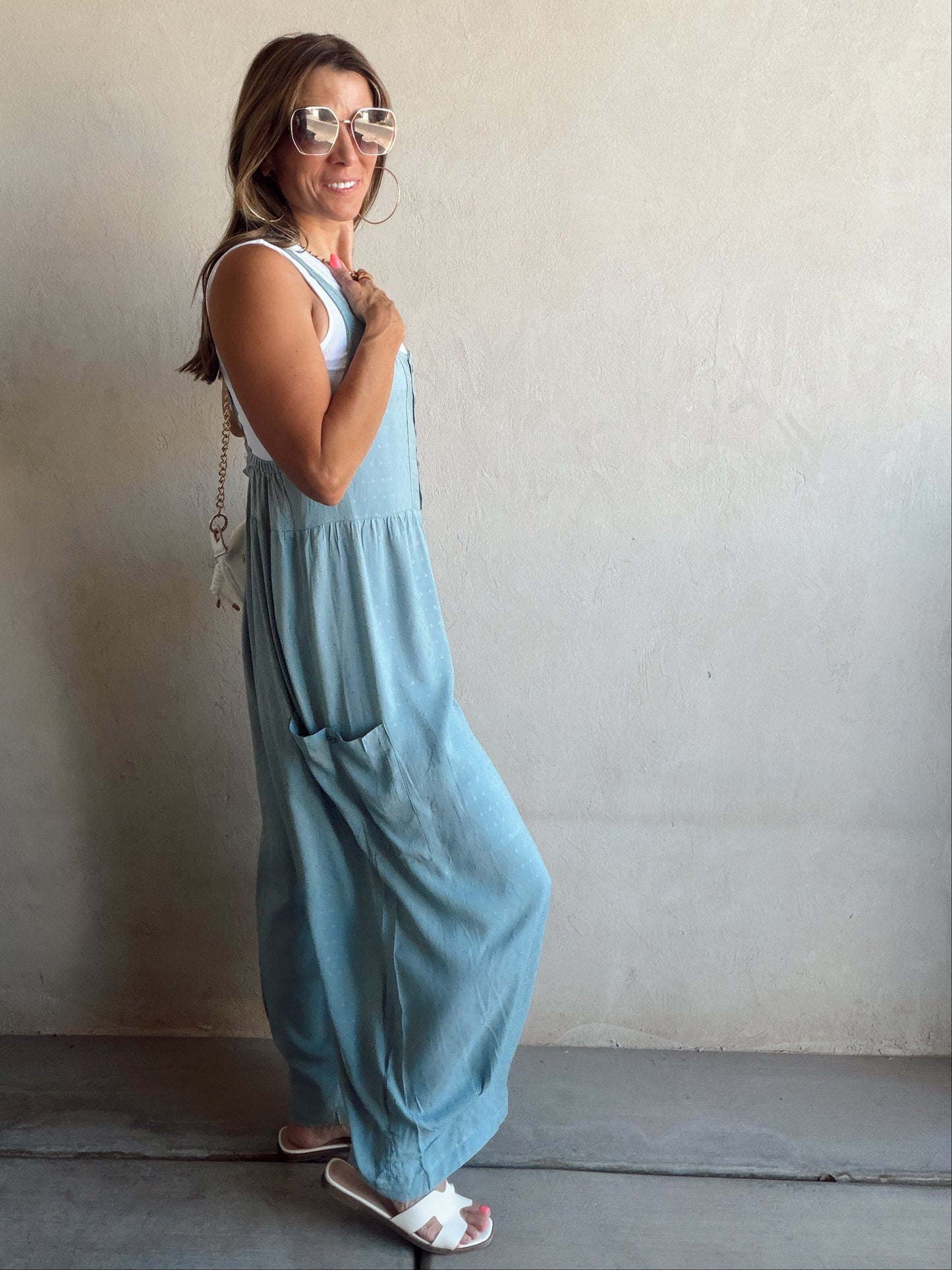 Millie Romper in Light Blue