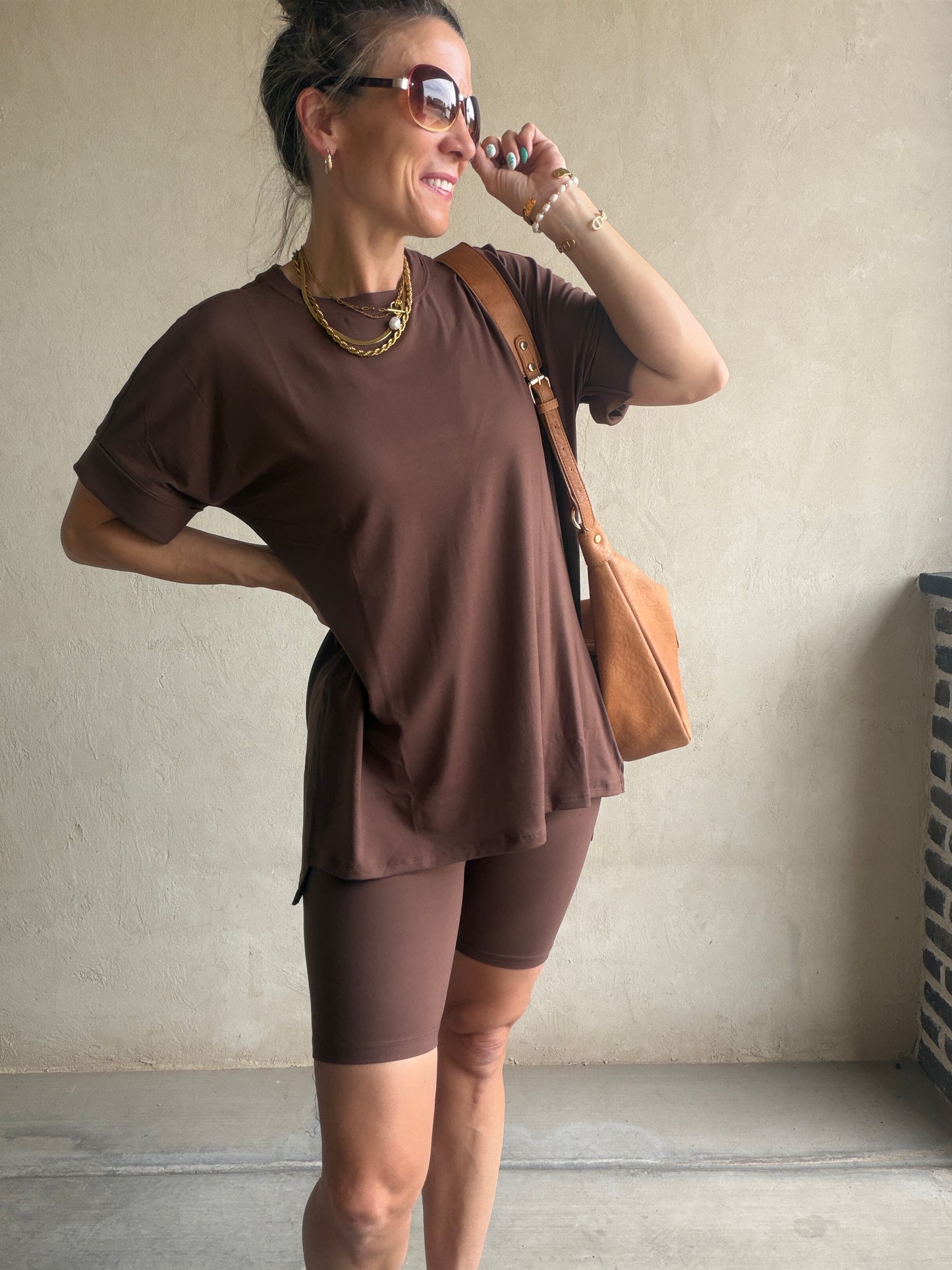 Jillian Heavenly Biker Set in Chocolate