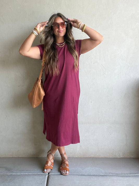 Mindi Dress in Burgundy