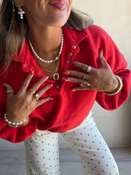 Kaylani Sweatshirt in Red