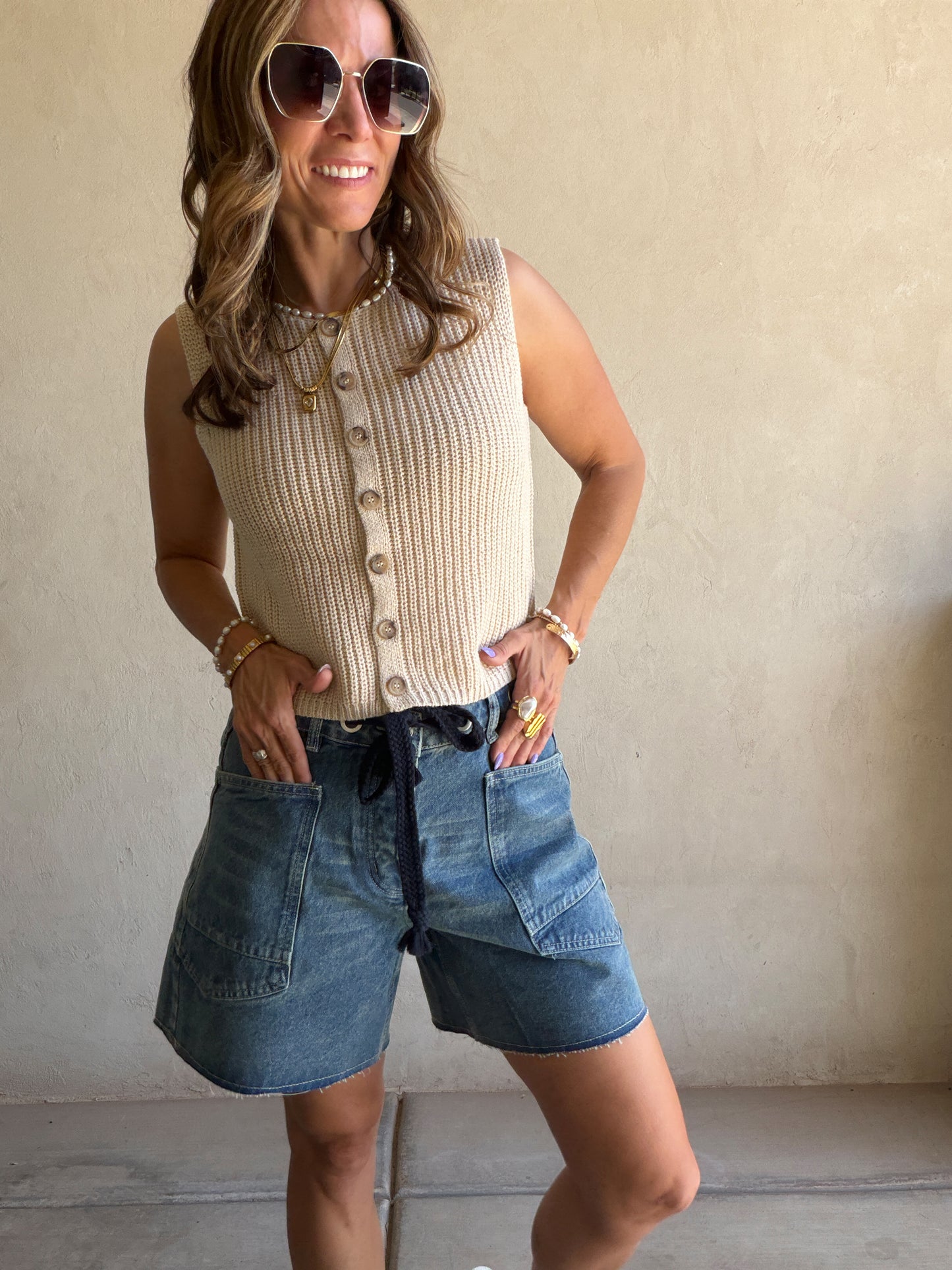 Liz Vest in Tan