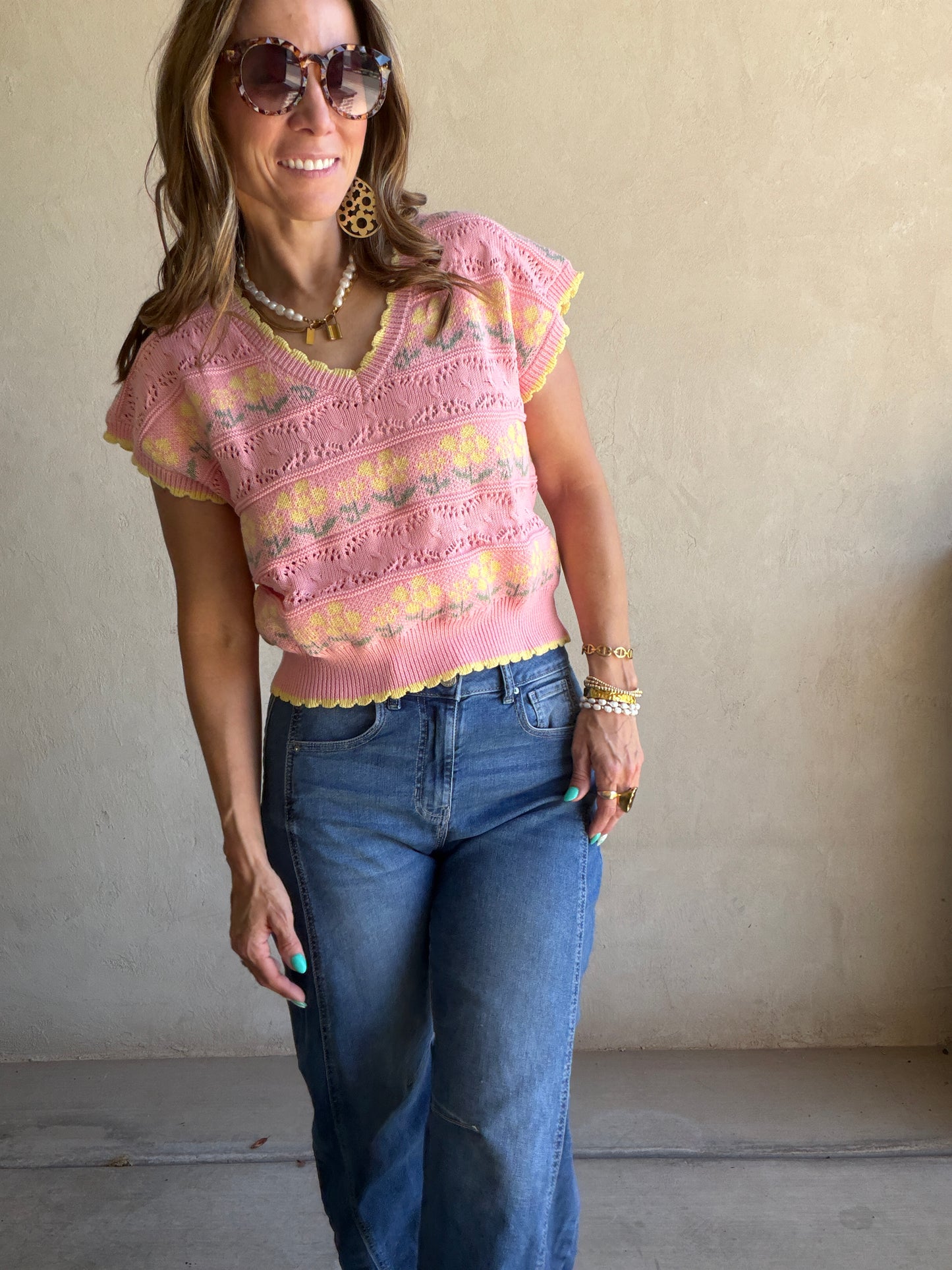 Kendall Floral Top in Pink Floral