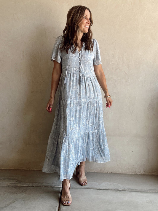 Brooke Maxi in Dusty Blue
