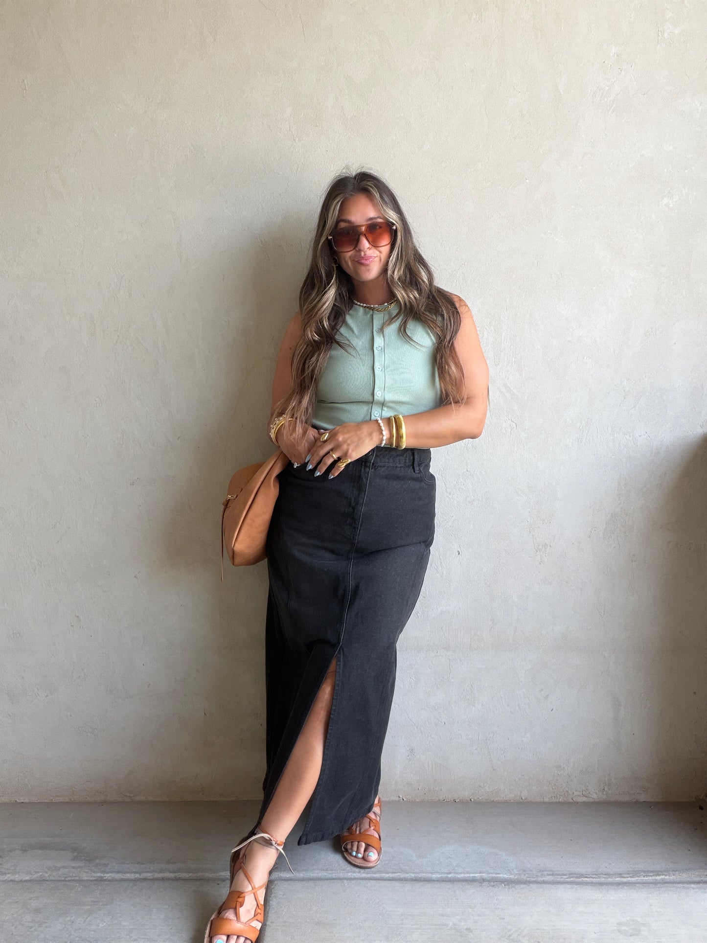 Laynie Denim Skirt in Black