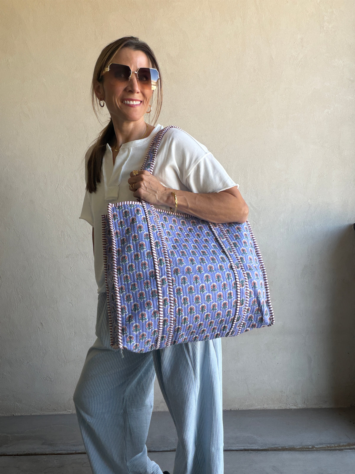 Mindee Quilted Bag – Periwinkle Floral PREORDER Ships end of October