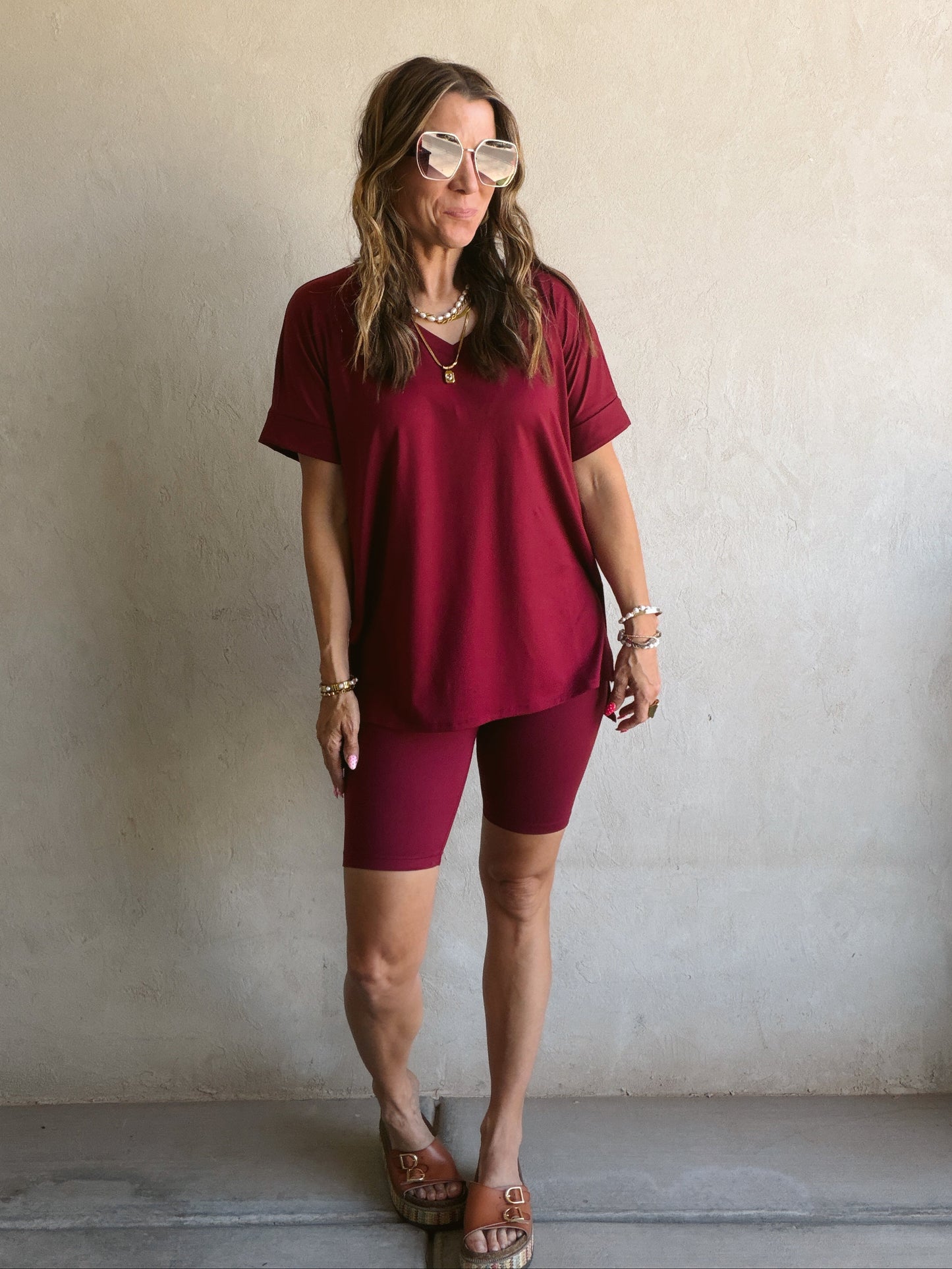Jillian Heavenly Biker Set in Cabernet