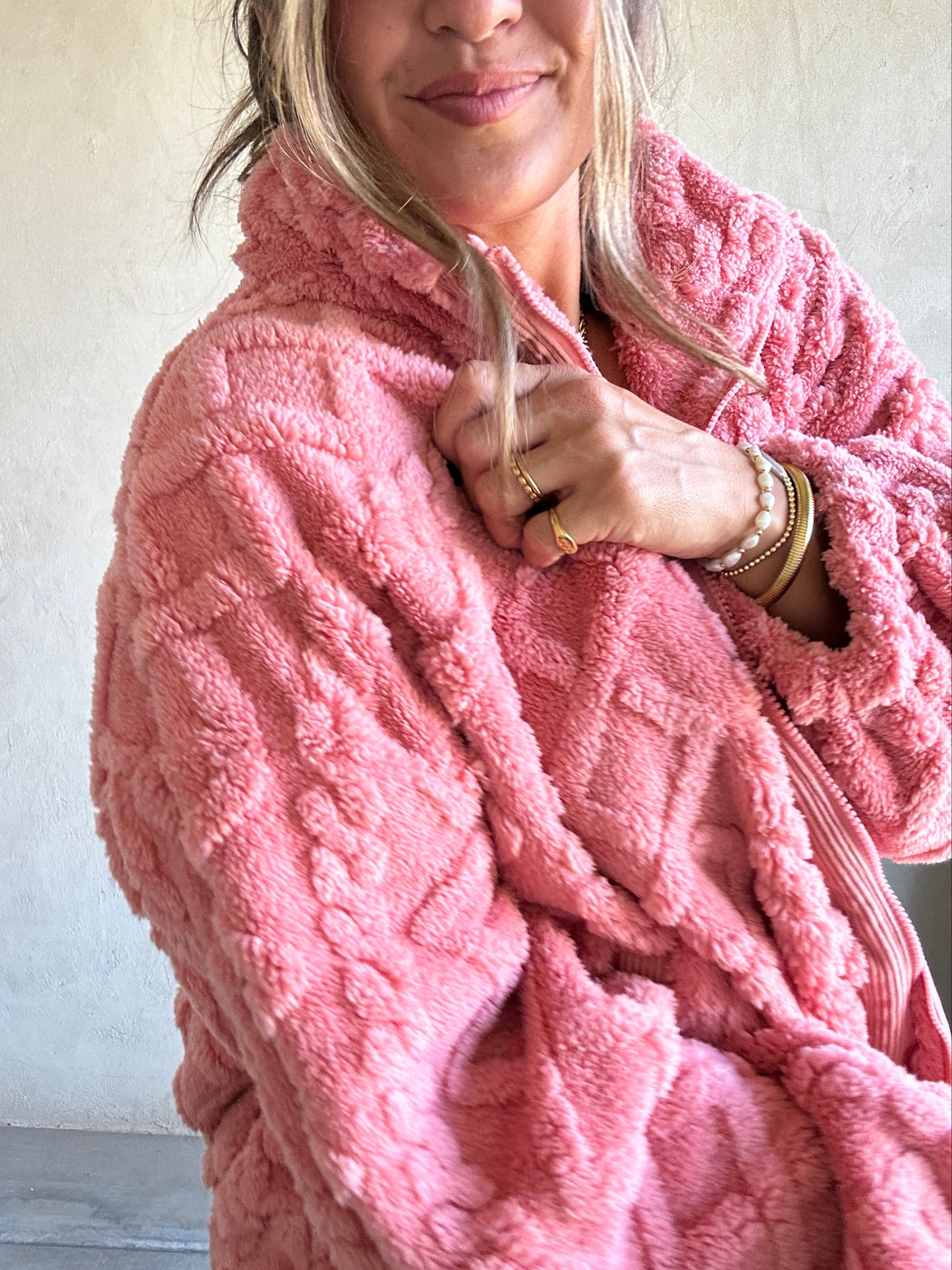 Quinn Sherpa Jacket in Pink