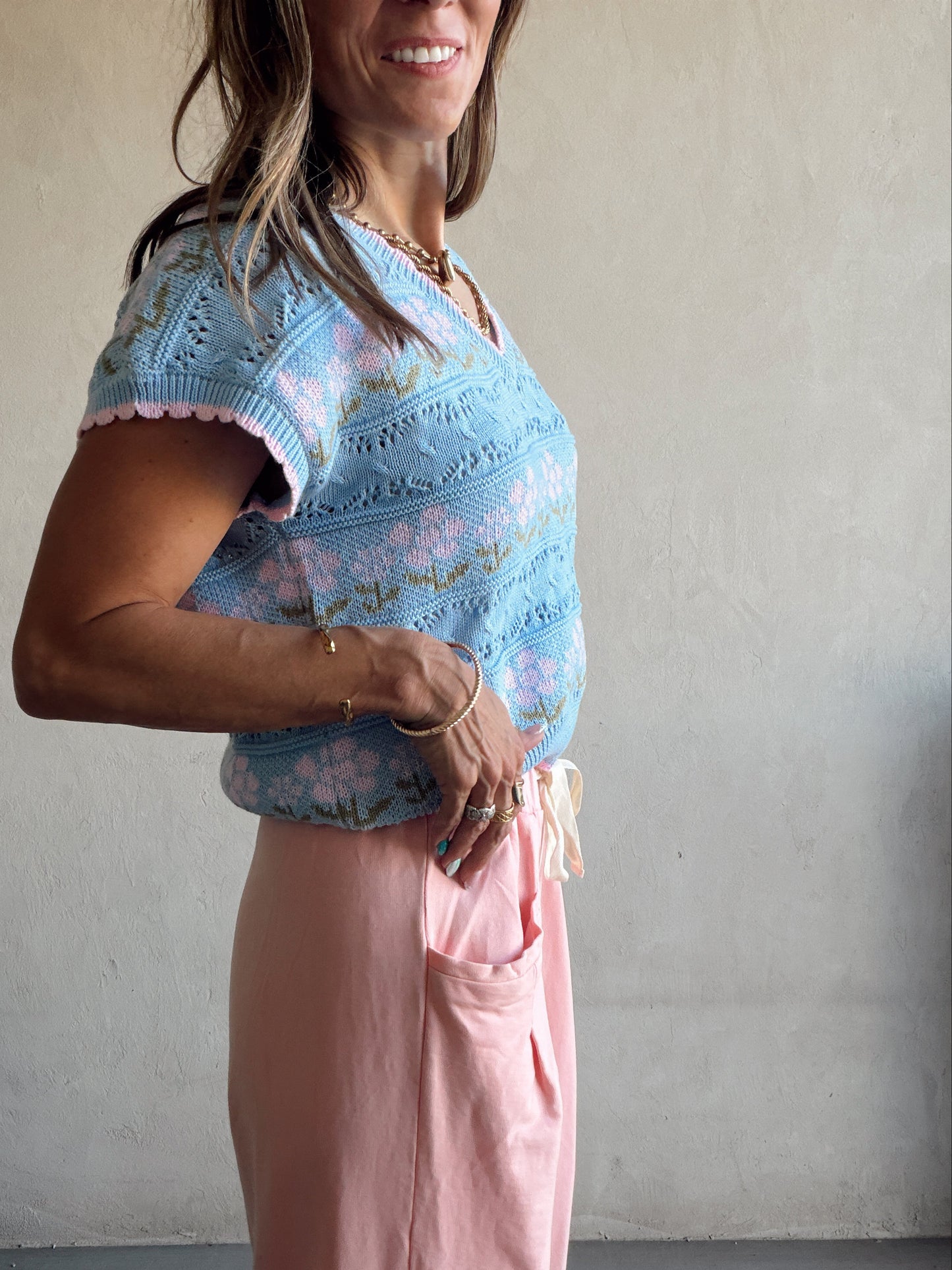 Kendall Floral Top in Pink Floral