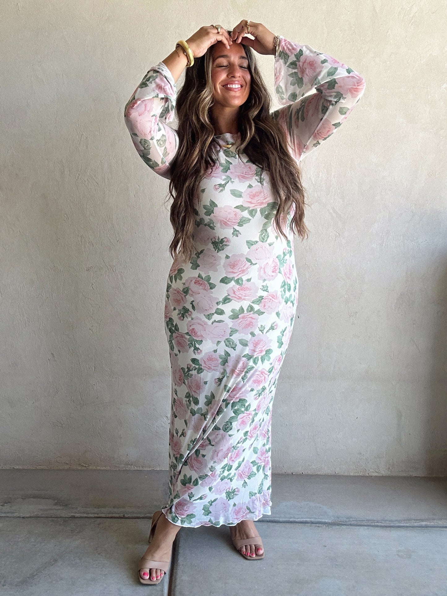 Reece Dress in Ivory Rose