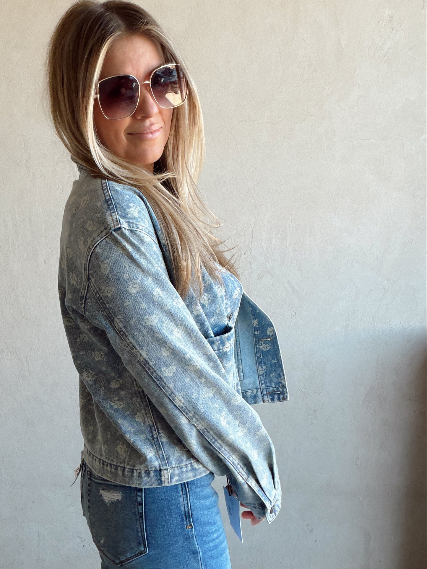 Aubrey Floral Denim Jacket