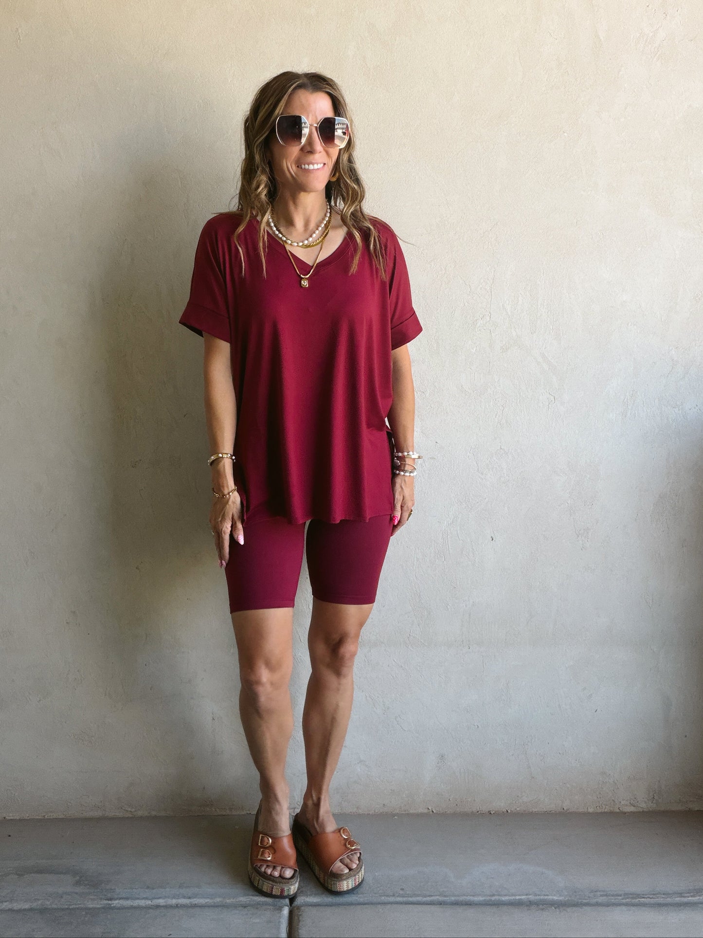Jillian Heavenly Biker Set in Cabernet
