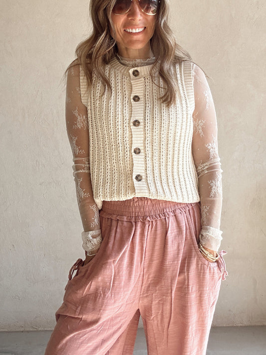 Steph Sweater Vest in Cream