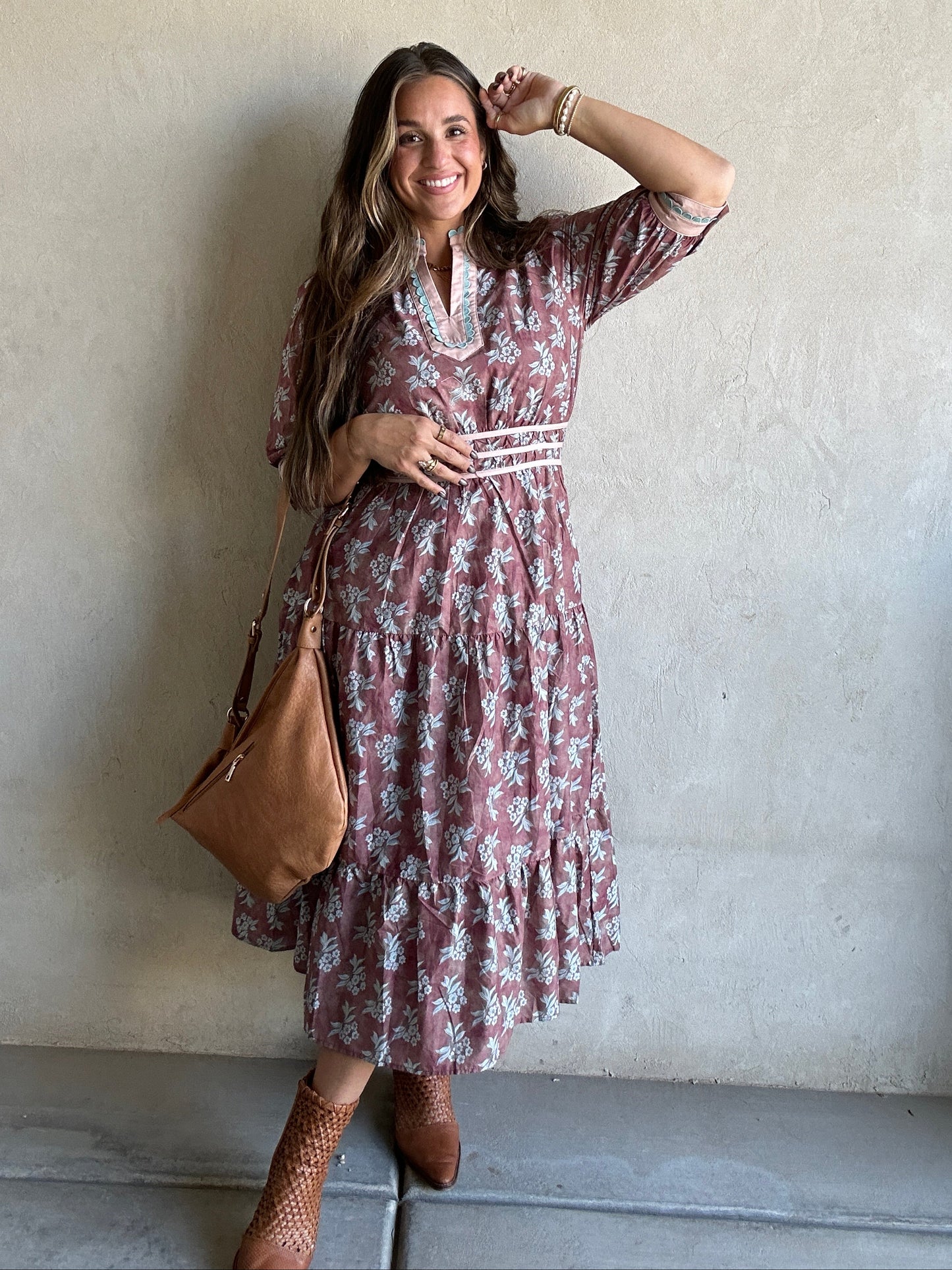 Kate Dress in Mineral Washed Mauve