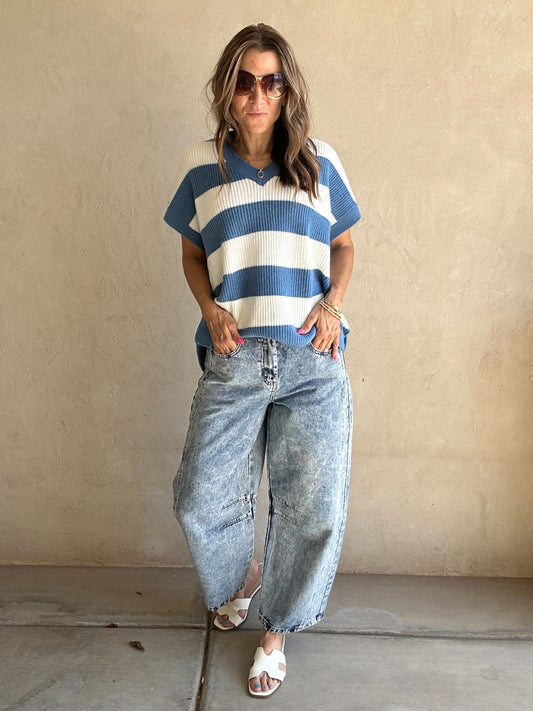 Annika Barrel Jeans in Medium Acid Wash