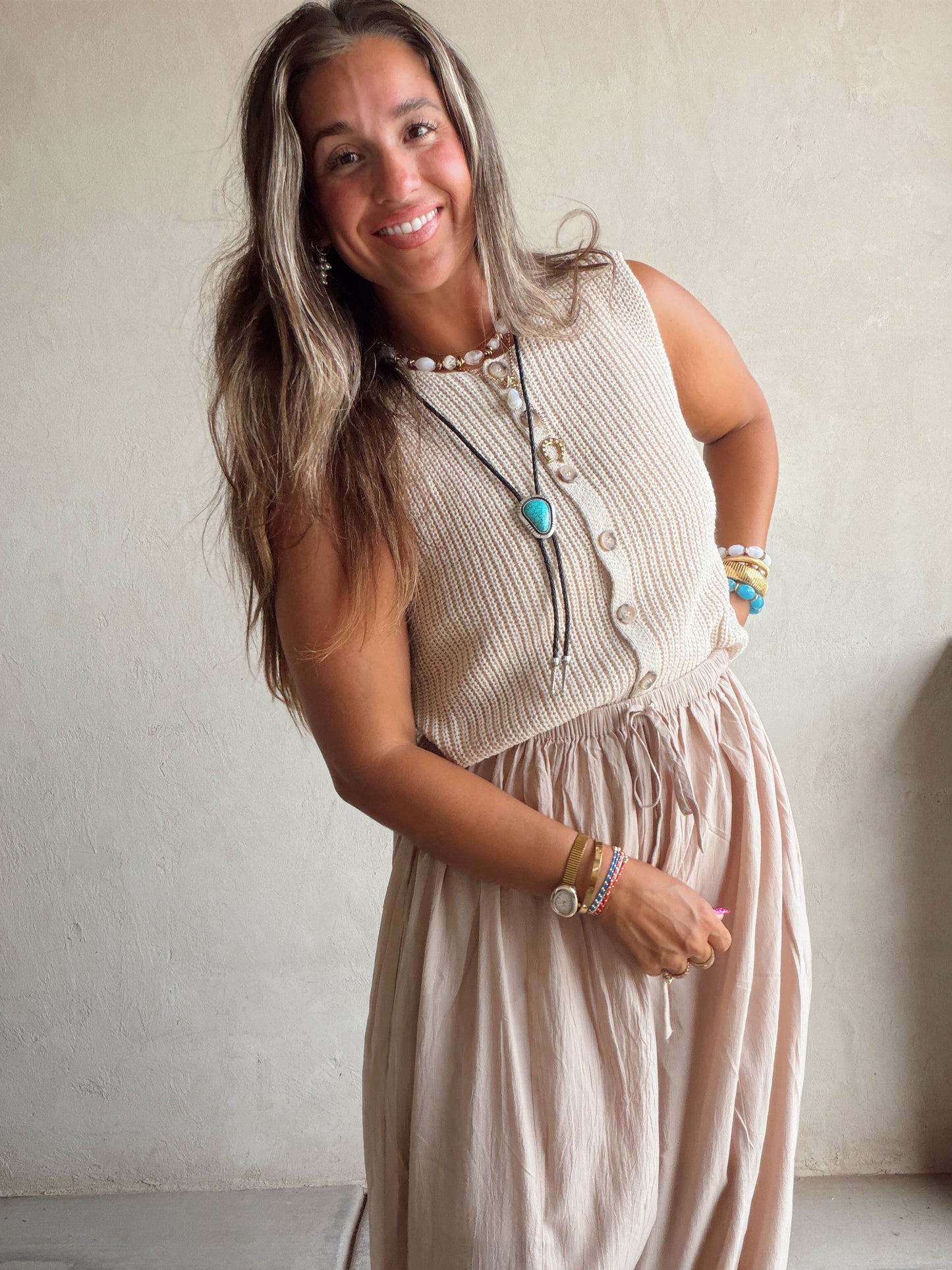 Liz Vest in Tan