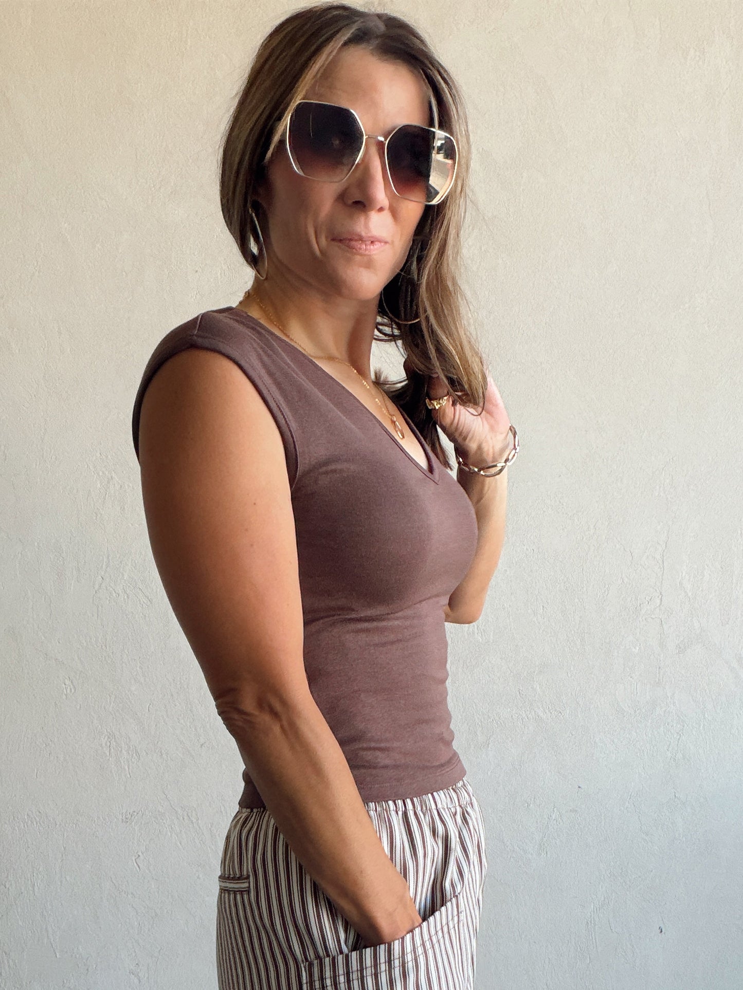 Leah Top in Dark Brown