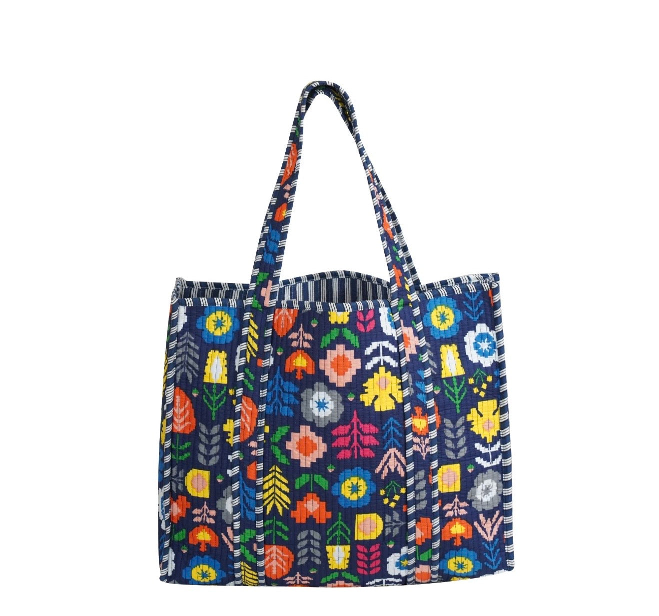 PREORDER | Mindee Quilted Bag – Navy Floral | Ships Mid-October