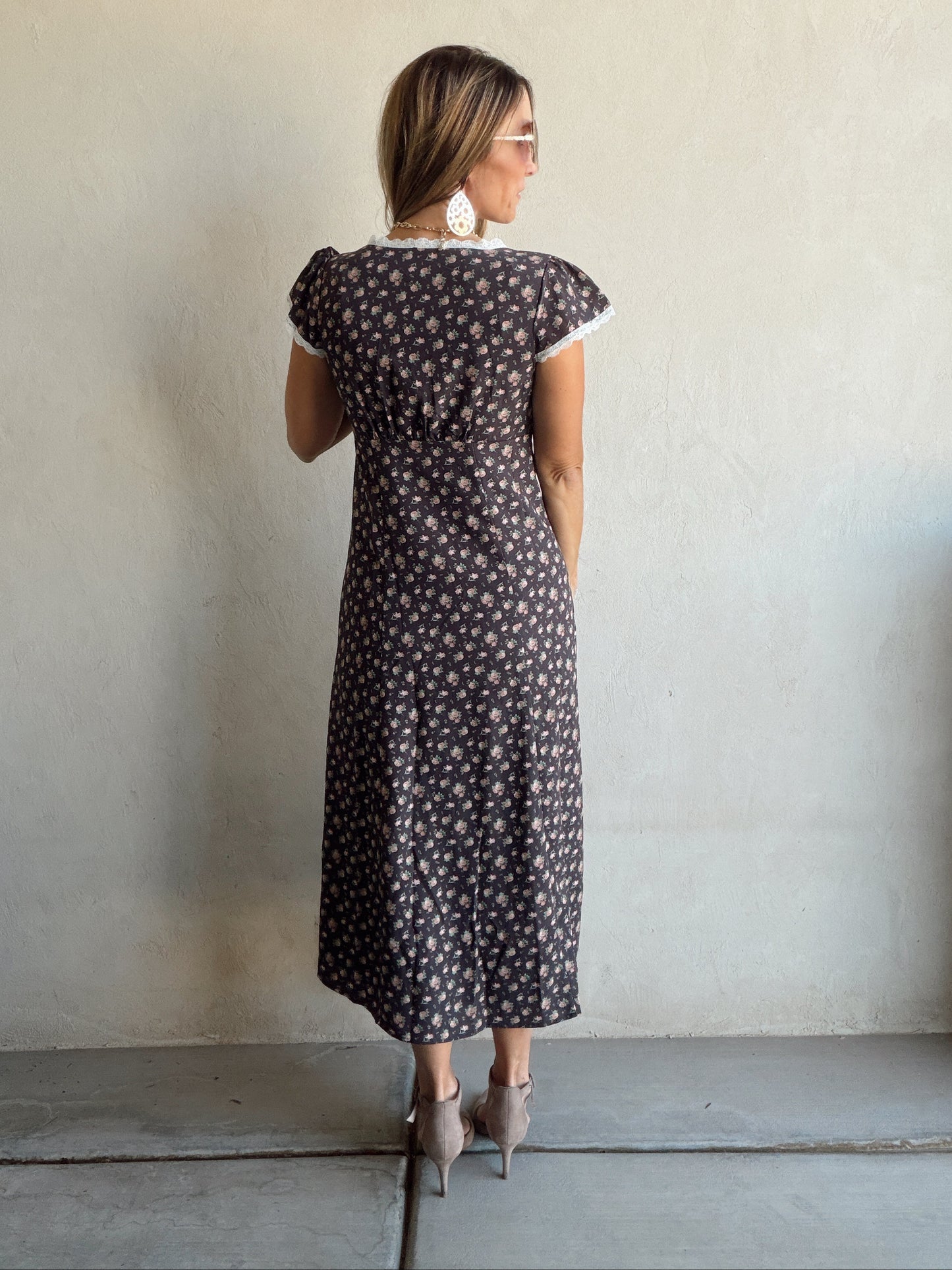 April Dress in Black Floral