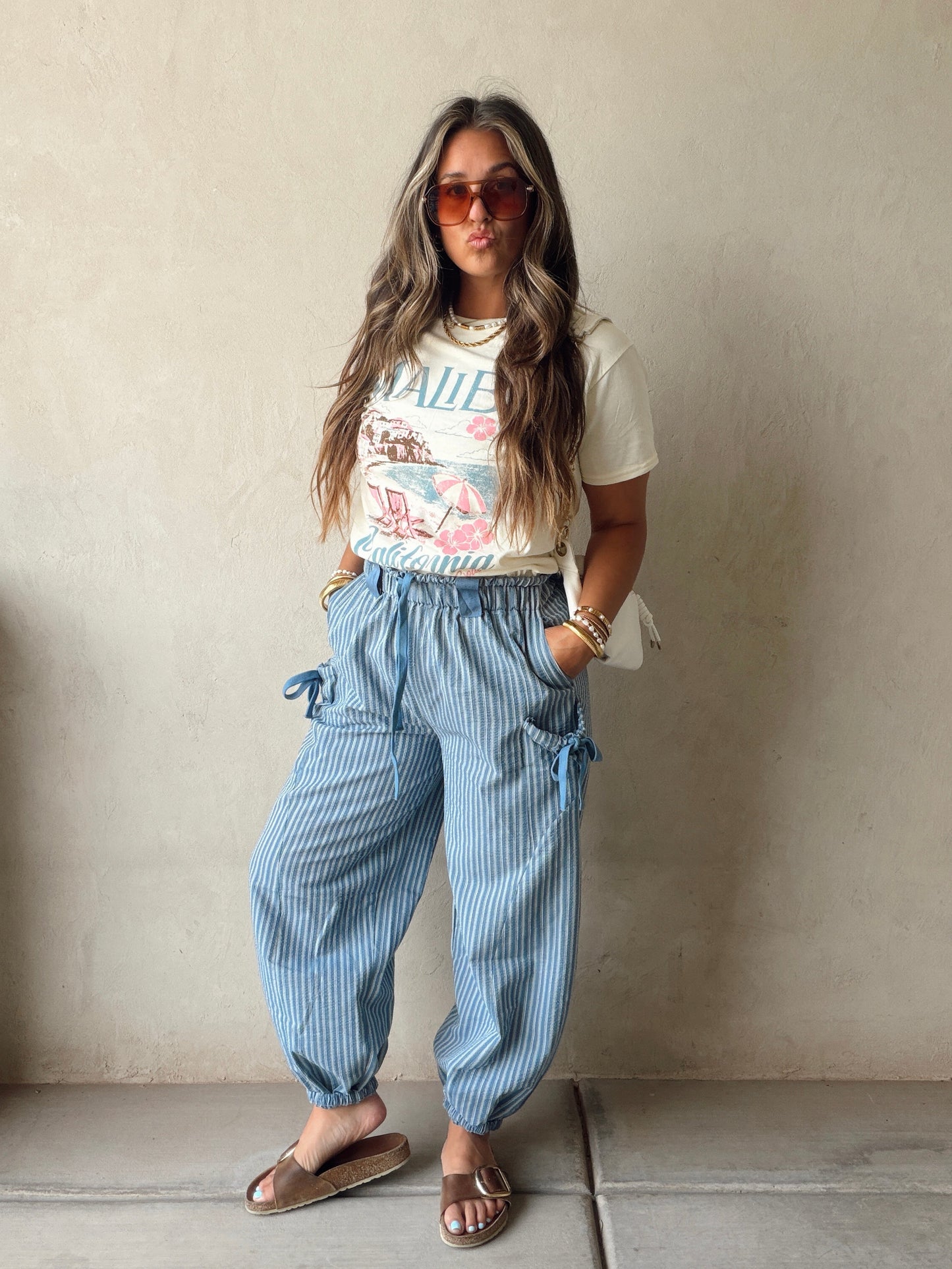 Anna Parachute Pants in Navy